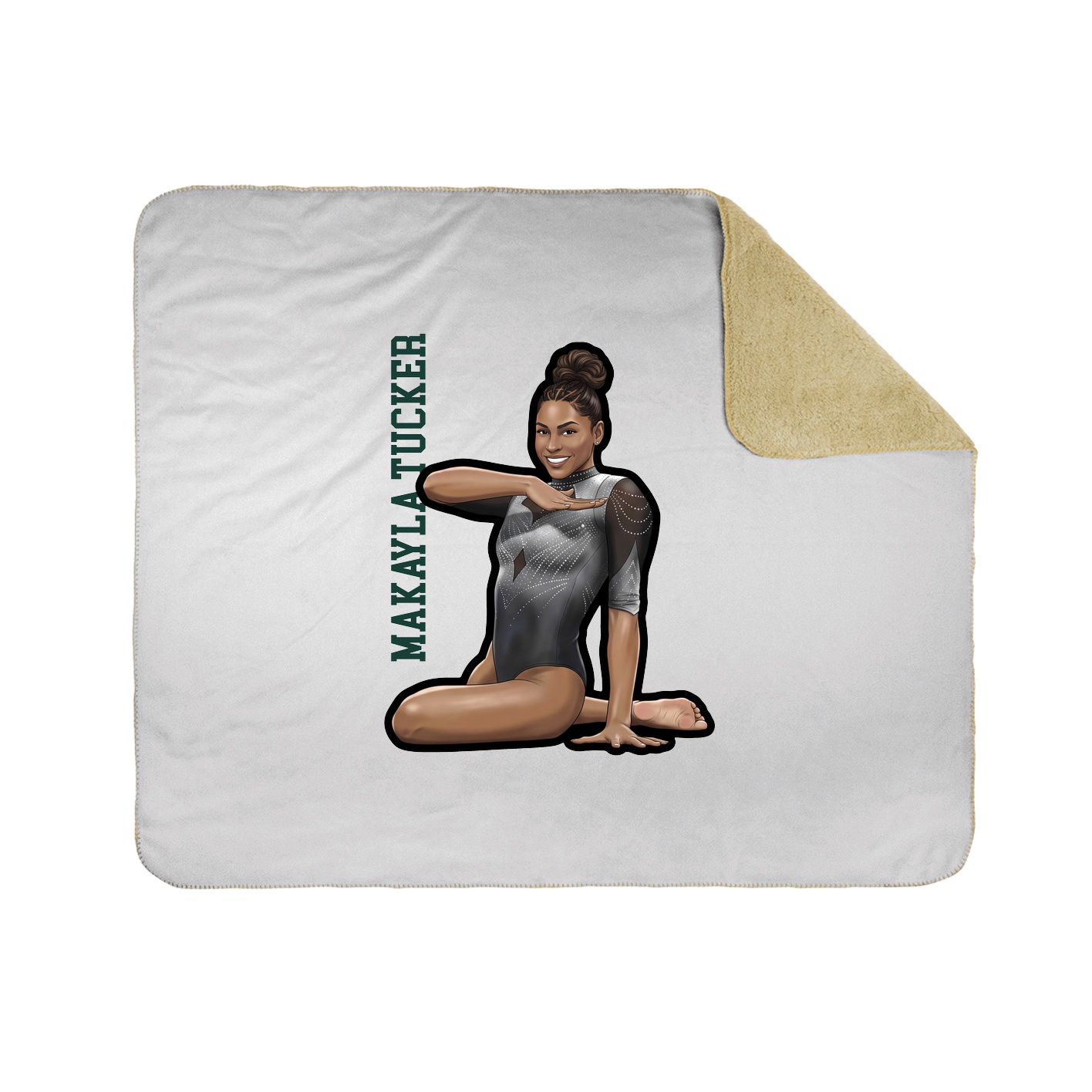 Throw Blanket — Name Vertical in White