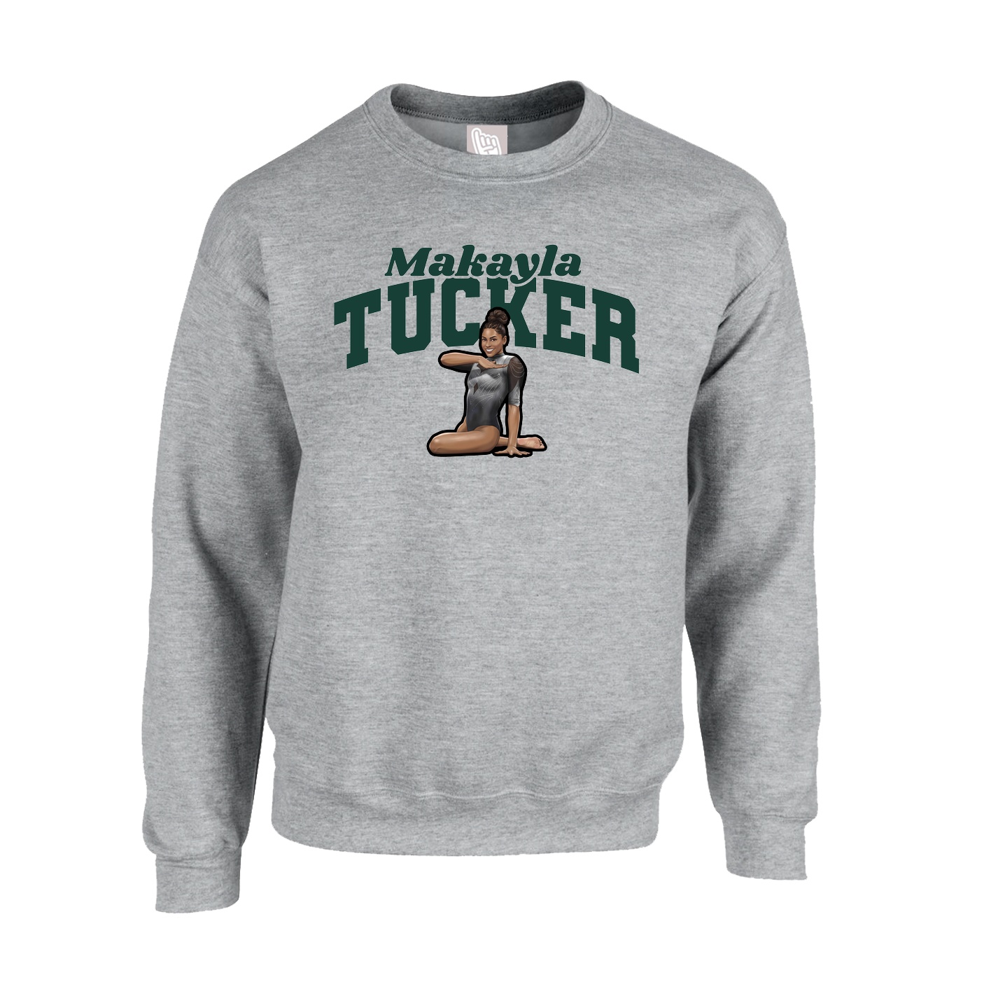 Fleece Crew — Signature Arch in Grey