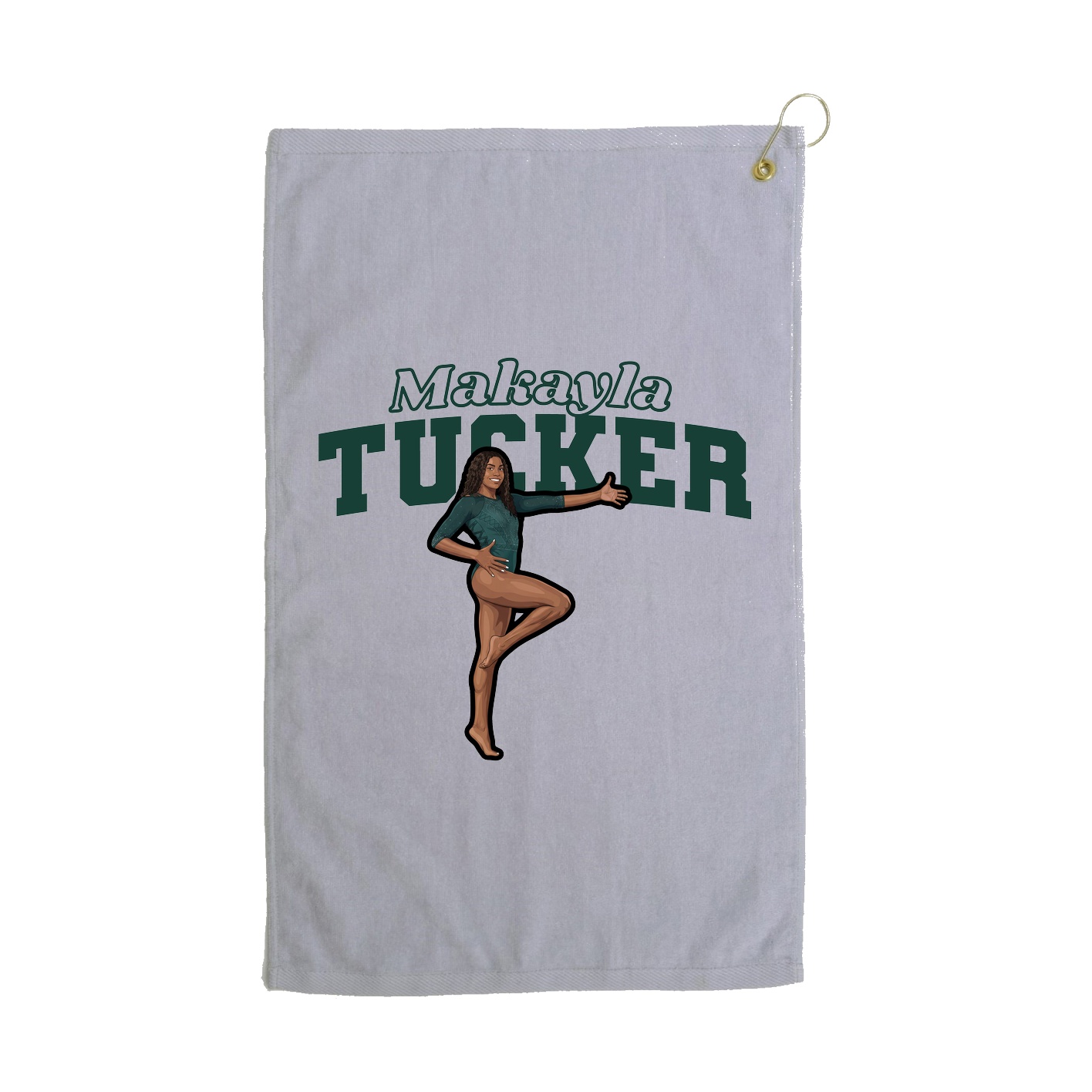 Golf Towel — Name Arch in Grey