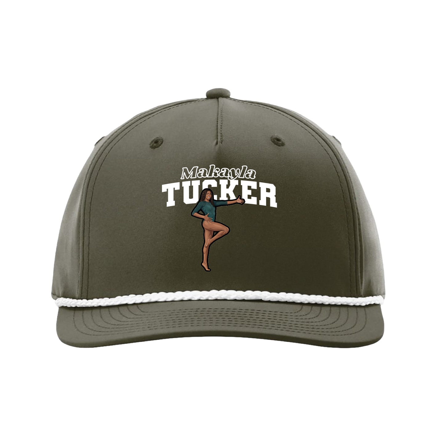 Five-Panel Classic Rope Cap — Name Arch in Green