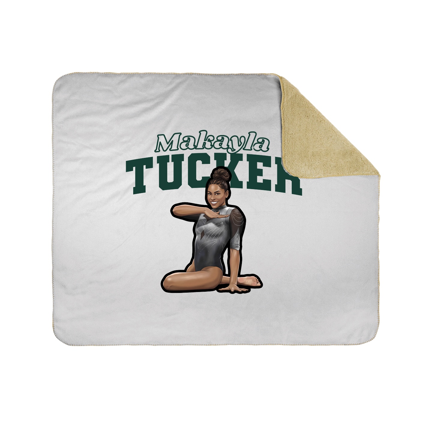 Throw Blanket — Name Arch in White