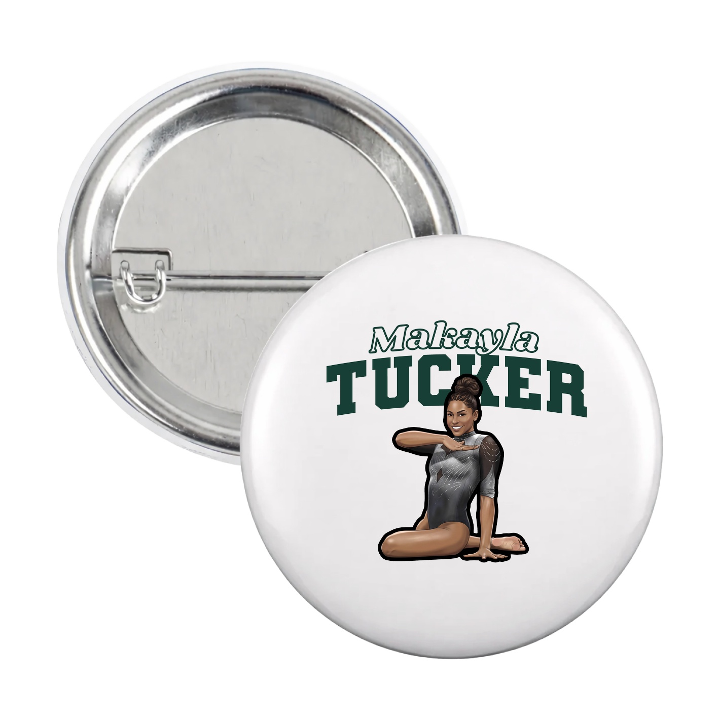 Game Day Button — Name Arch in White