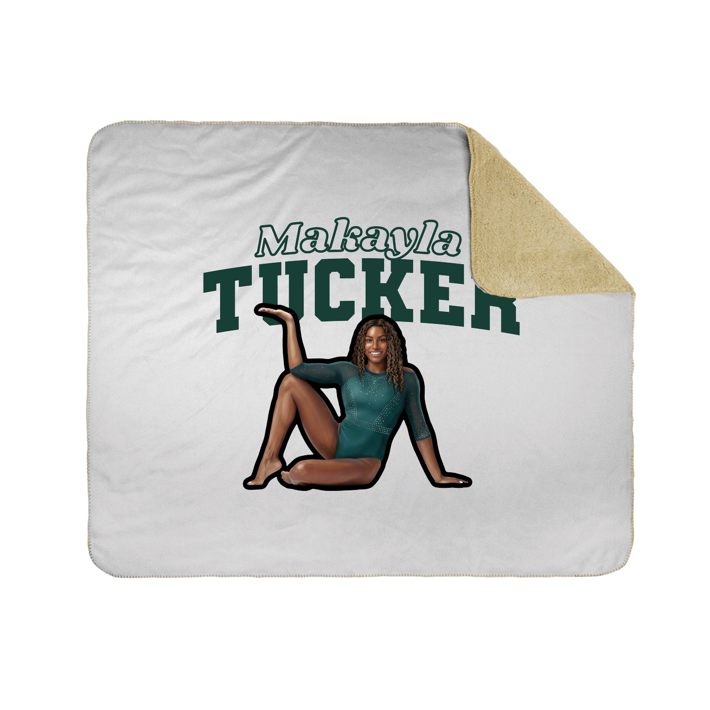 Throw Blanket — Name Arch in White