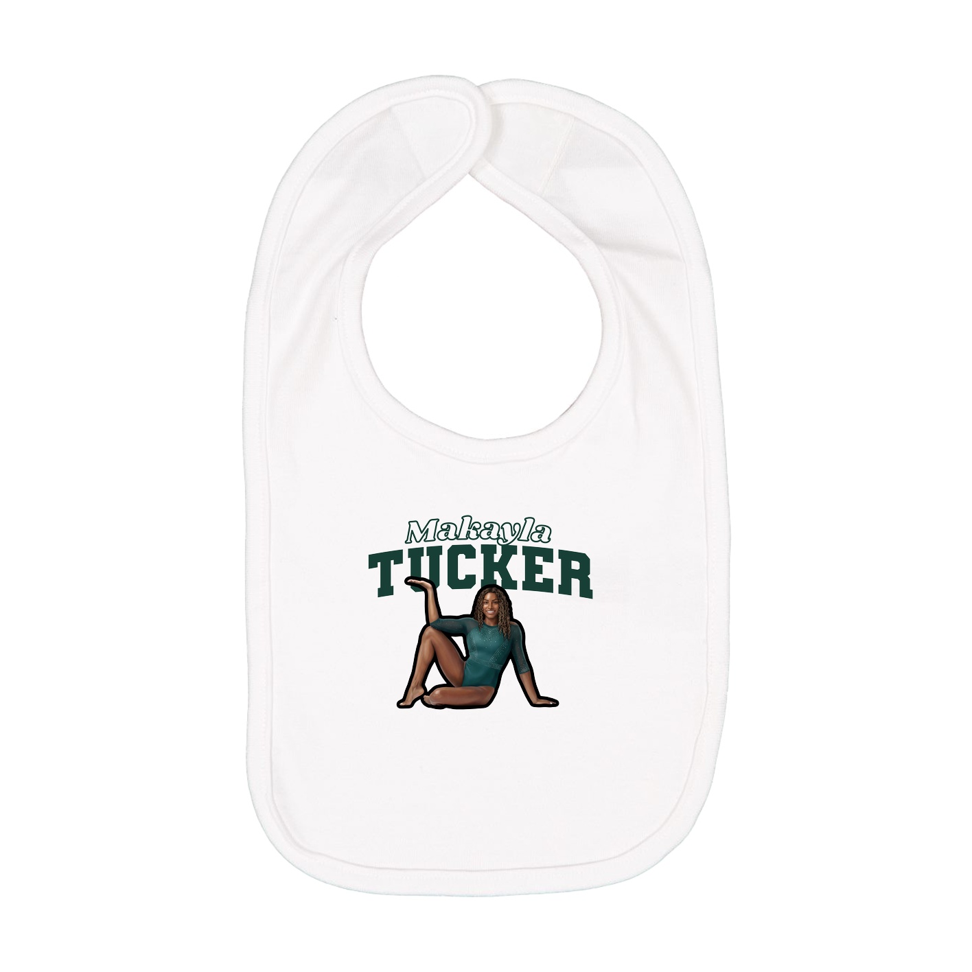 Infant Bib — Name Arch in White