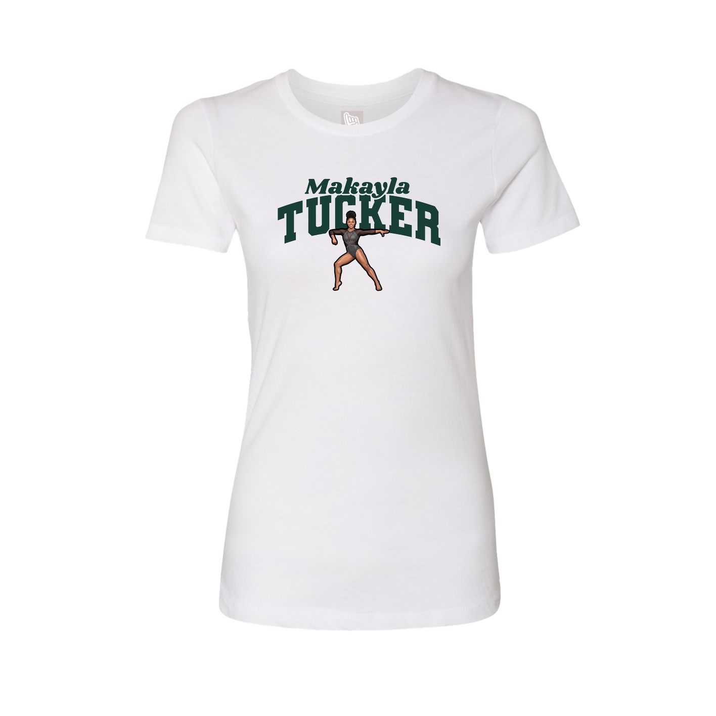 Fitted Women's Tee — Signature Arch in White