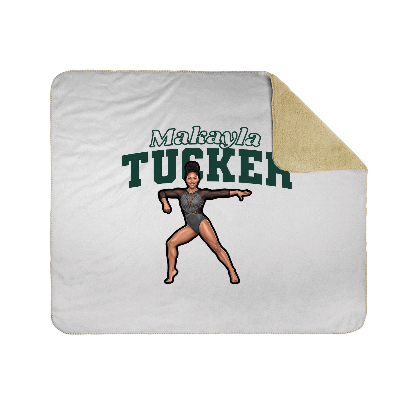 Throw Blanket — Name Arch in White