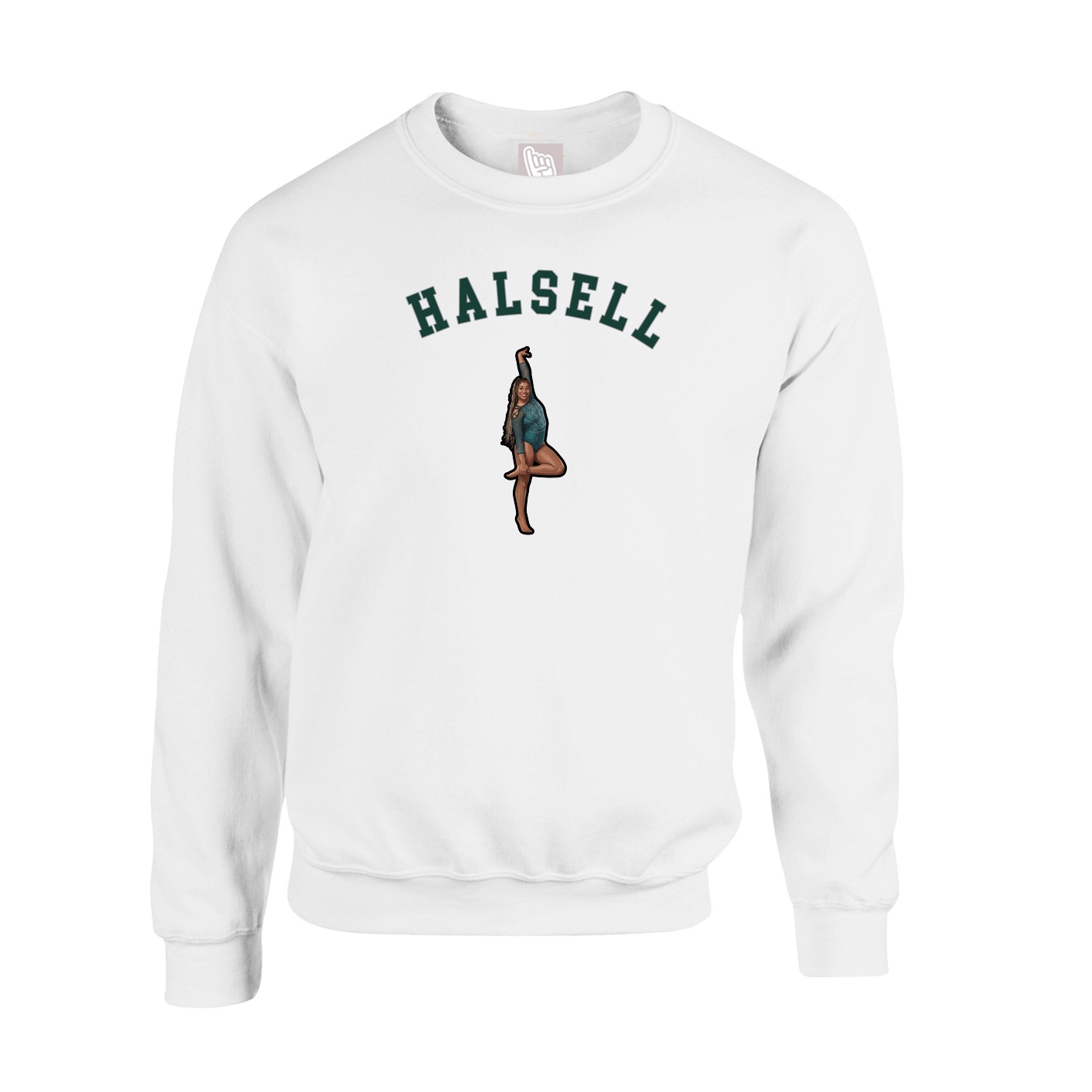 Fleece Crew — Shirsey Arch in White