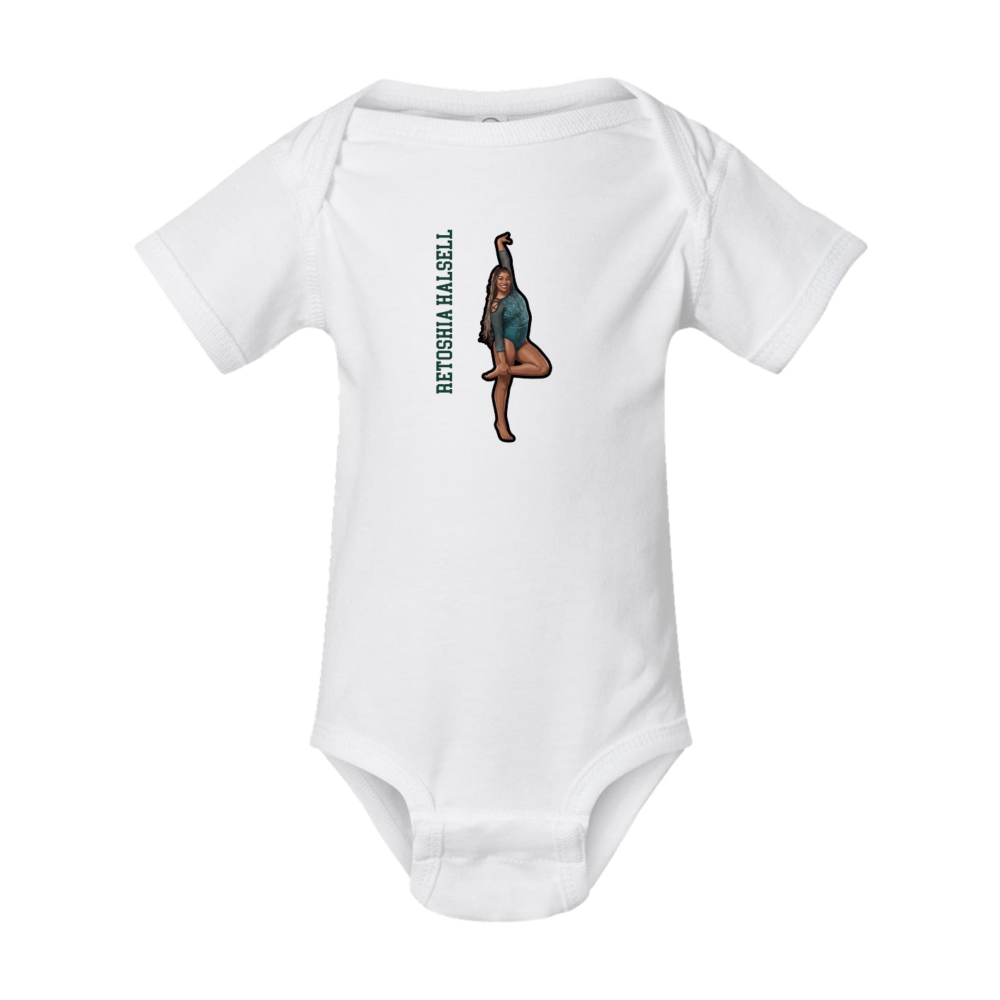 Baby Onesie — Name Vertical in White