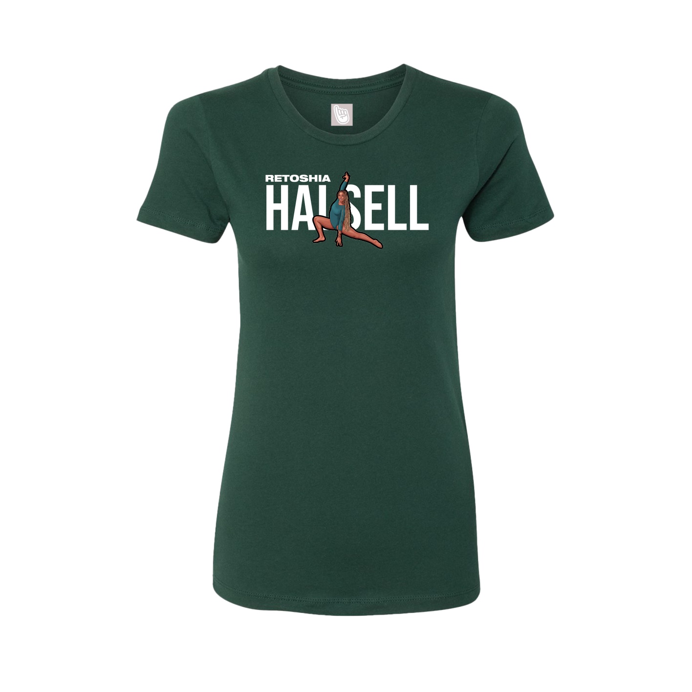 Fitted Women's Tee — Player Name in Green