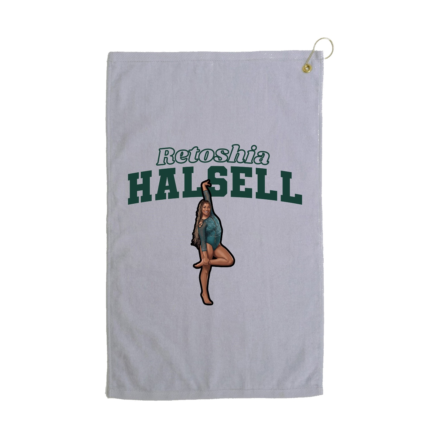 Golf Towel — Name Arch in Grey