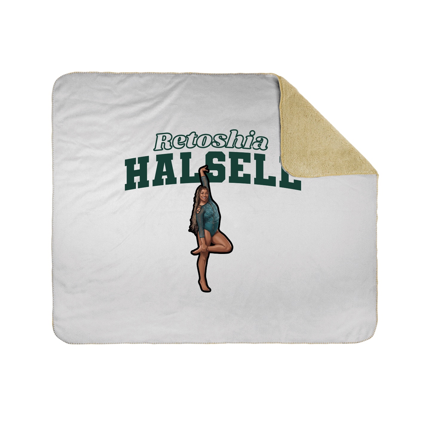 Throw Blanket — Name Arch in White