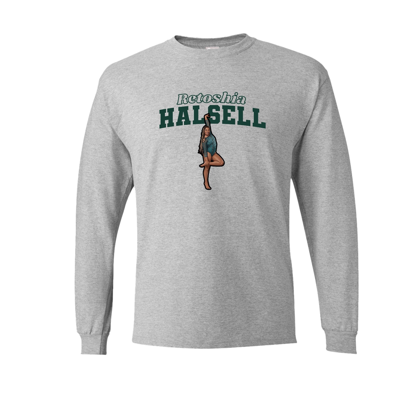Long Sleeve Tee — Name Arch in Grey