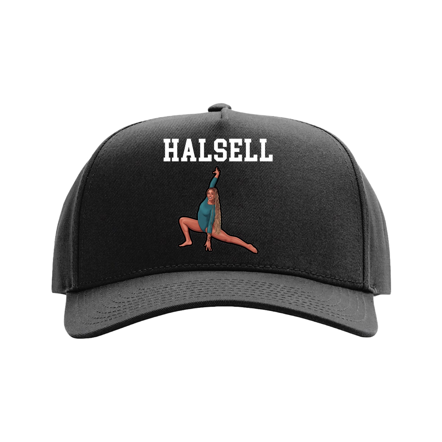 Full Fabric Five-Panel Champ Cap — Shirsey in Black