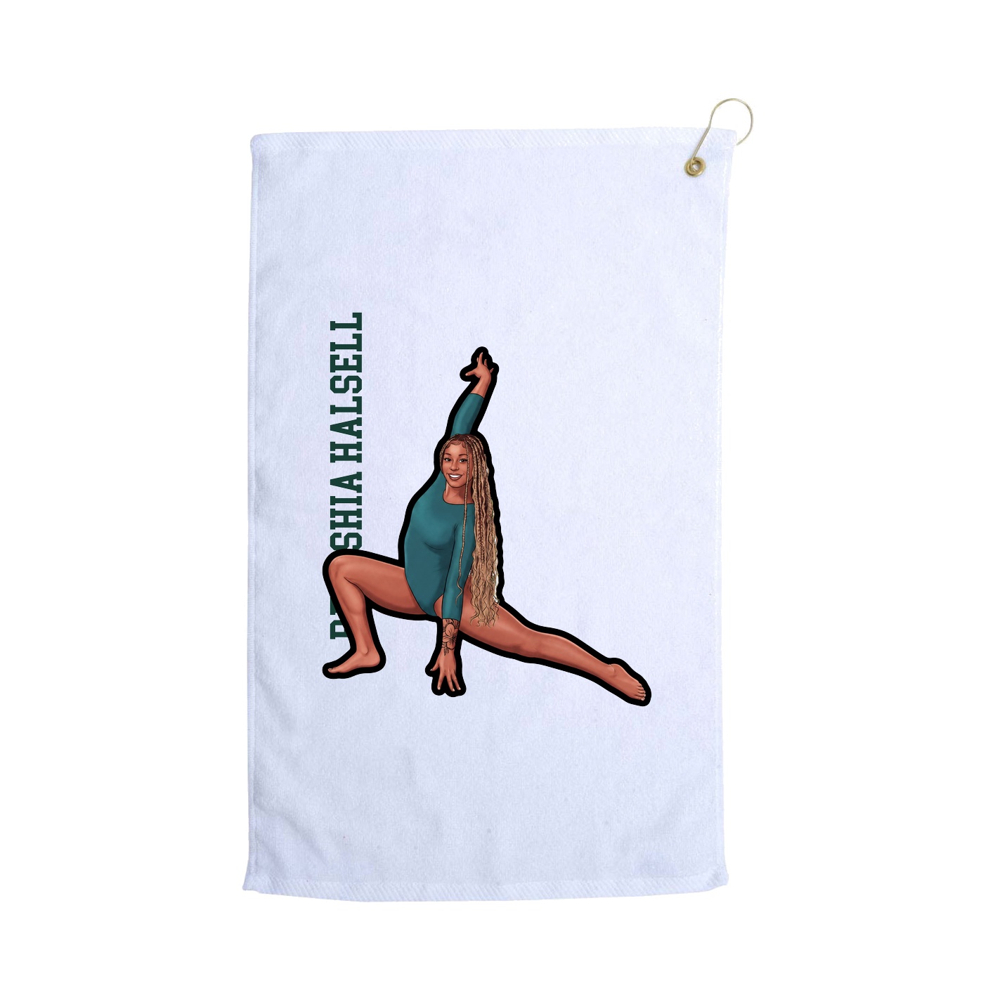 Golf Towel — Name Vertical in White