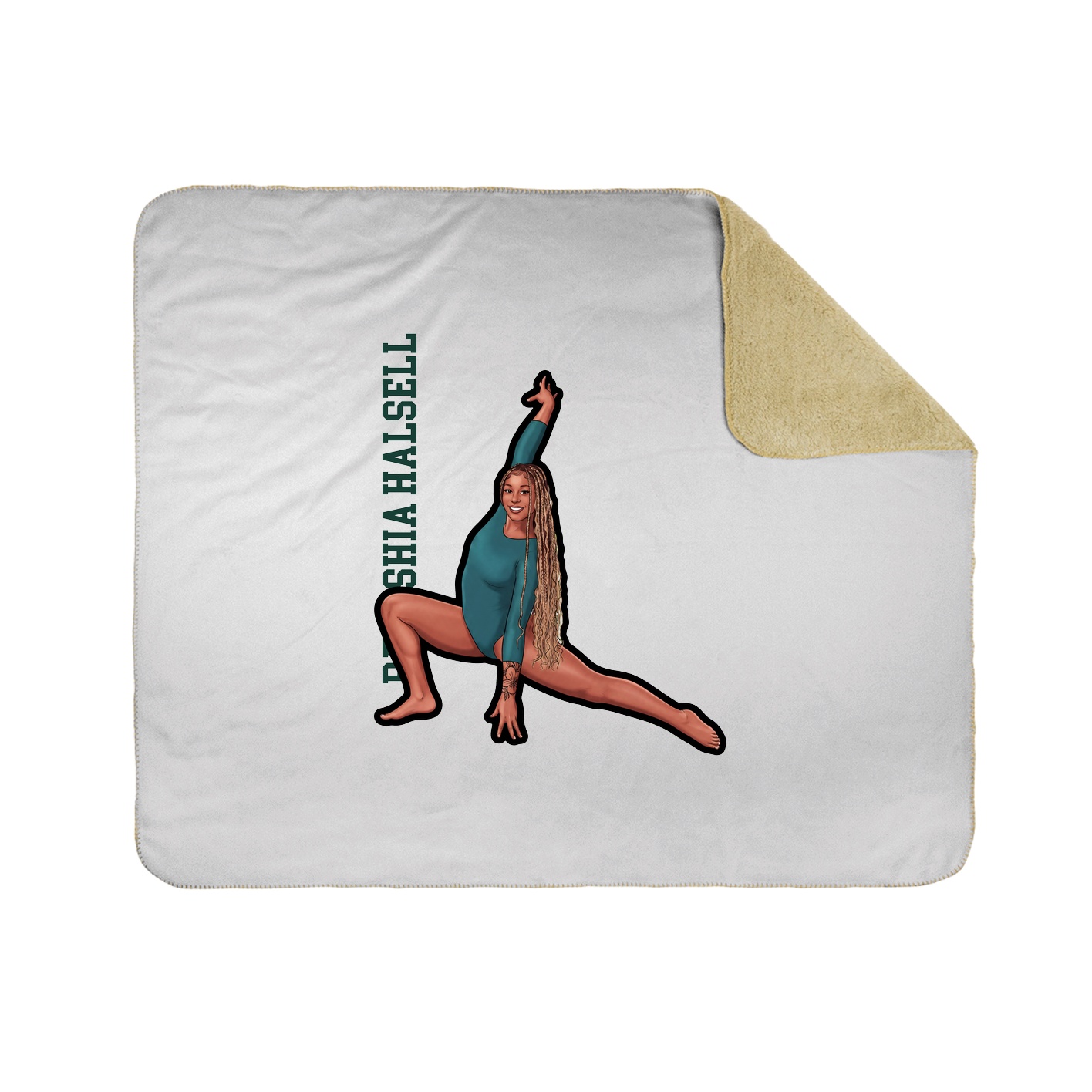 Throw Blanket — Name Vertical in White