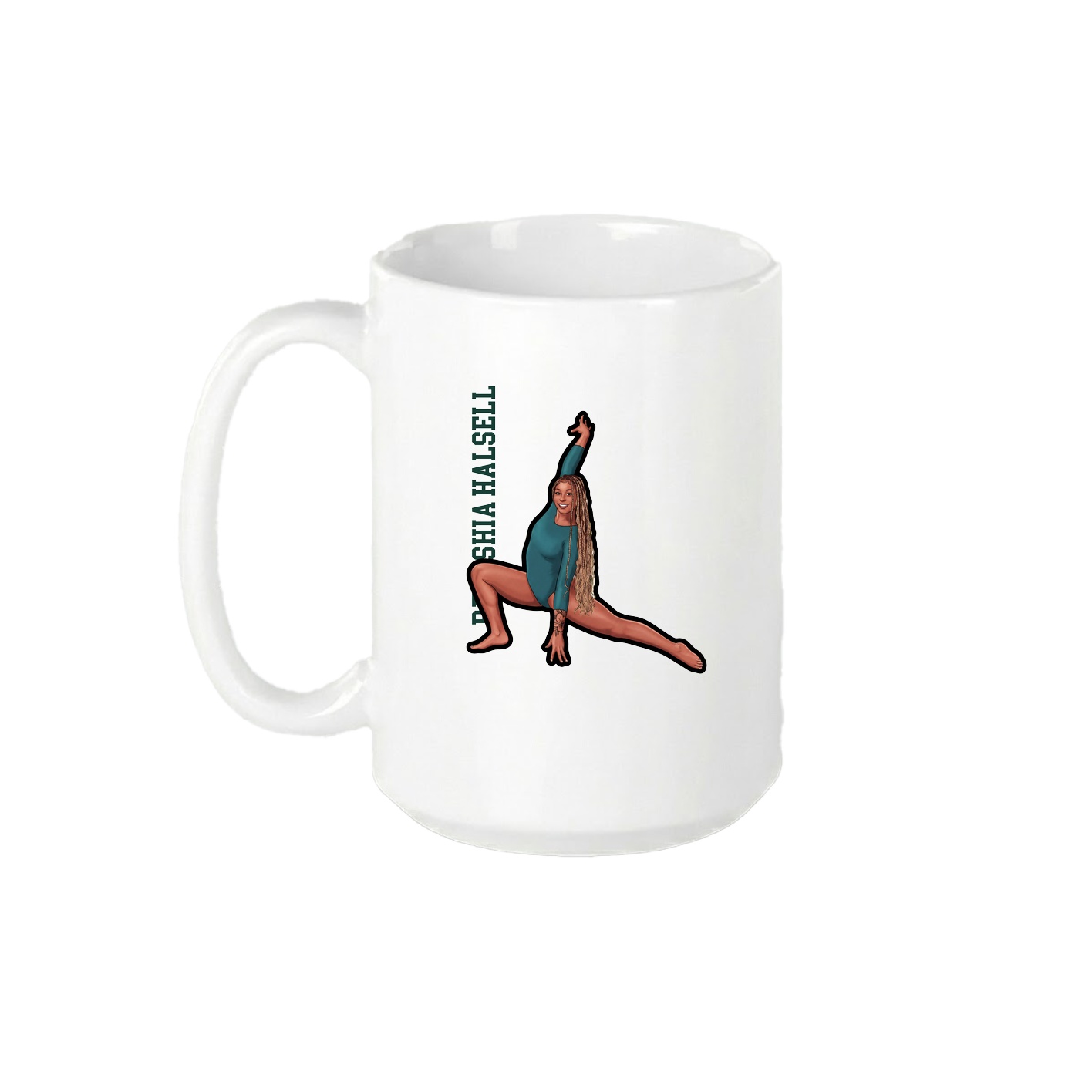 15oz Coffee Mug — Name Vertical in White