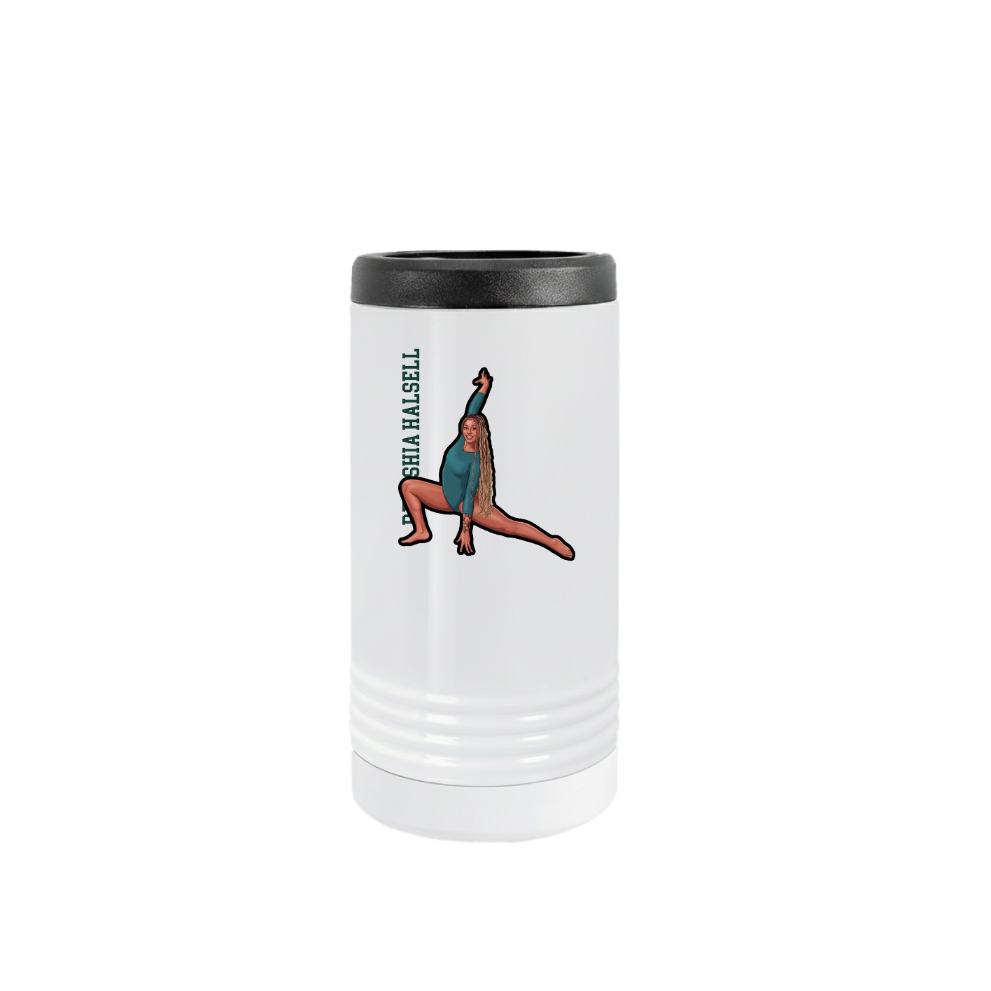Slim Beverage Holder — Name Vertical in White