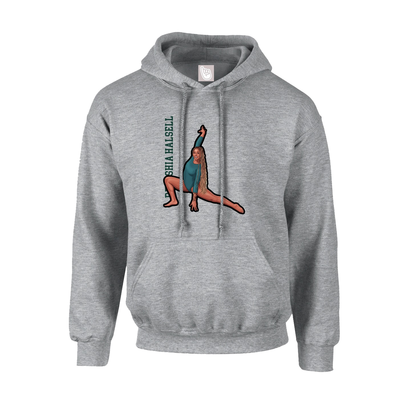 Youth Hoodie — Name Vertical in Grey