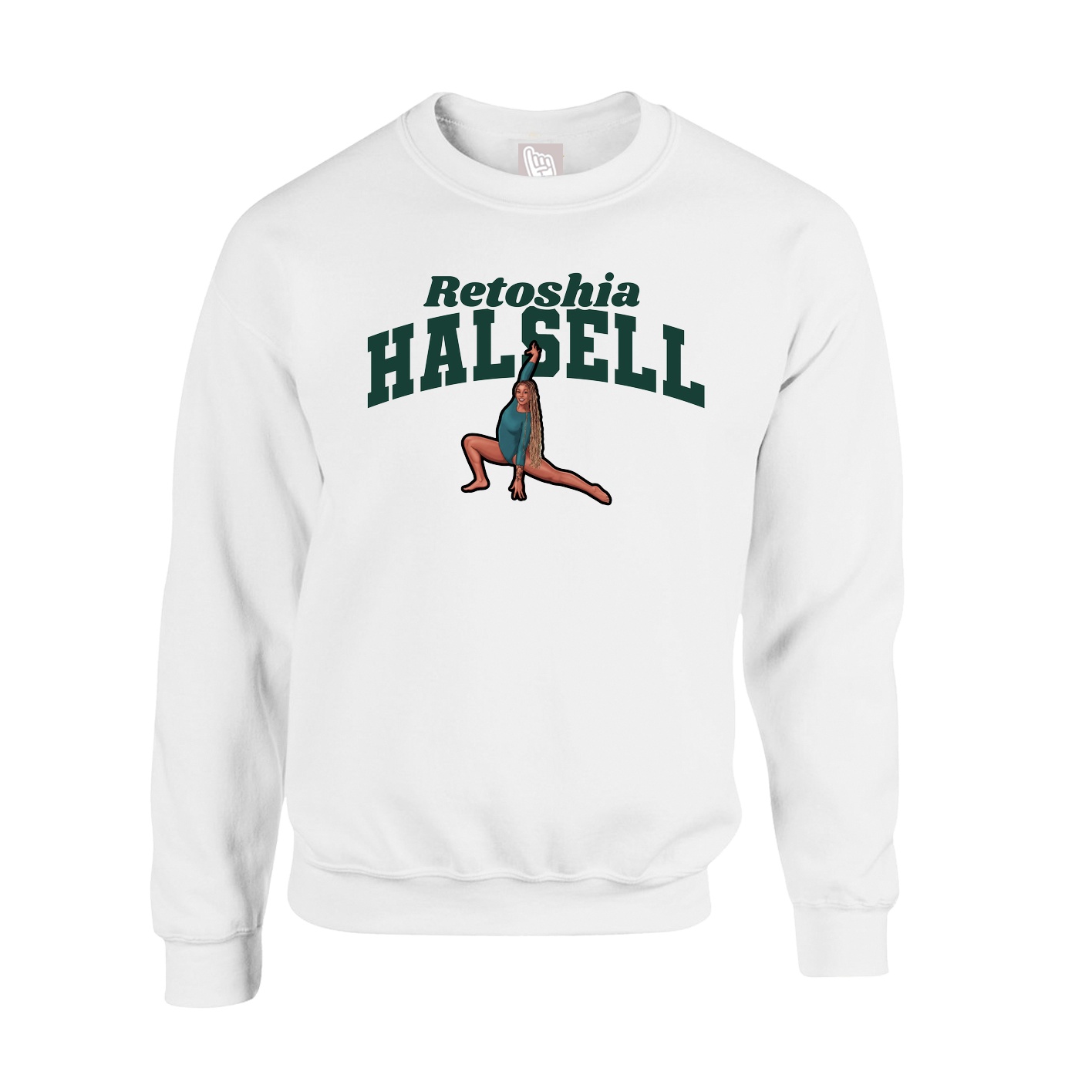 Fleece Crew — Signature Arch in White