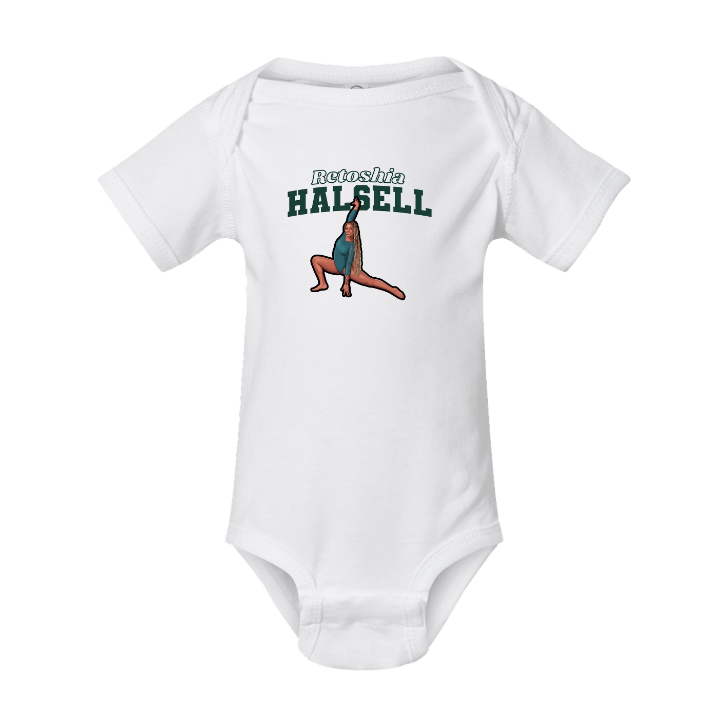 Baby Onesie — Name Arch in White
