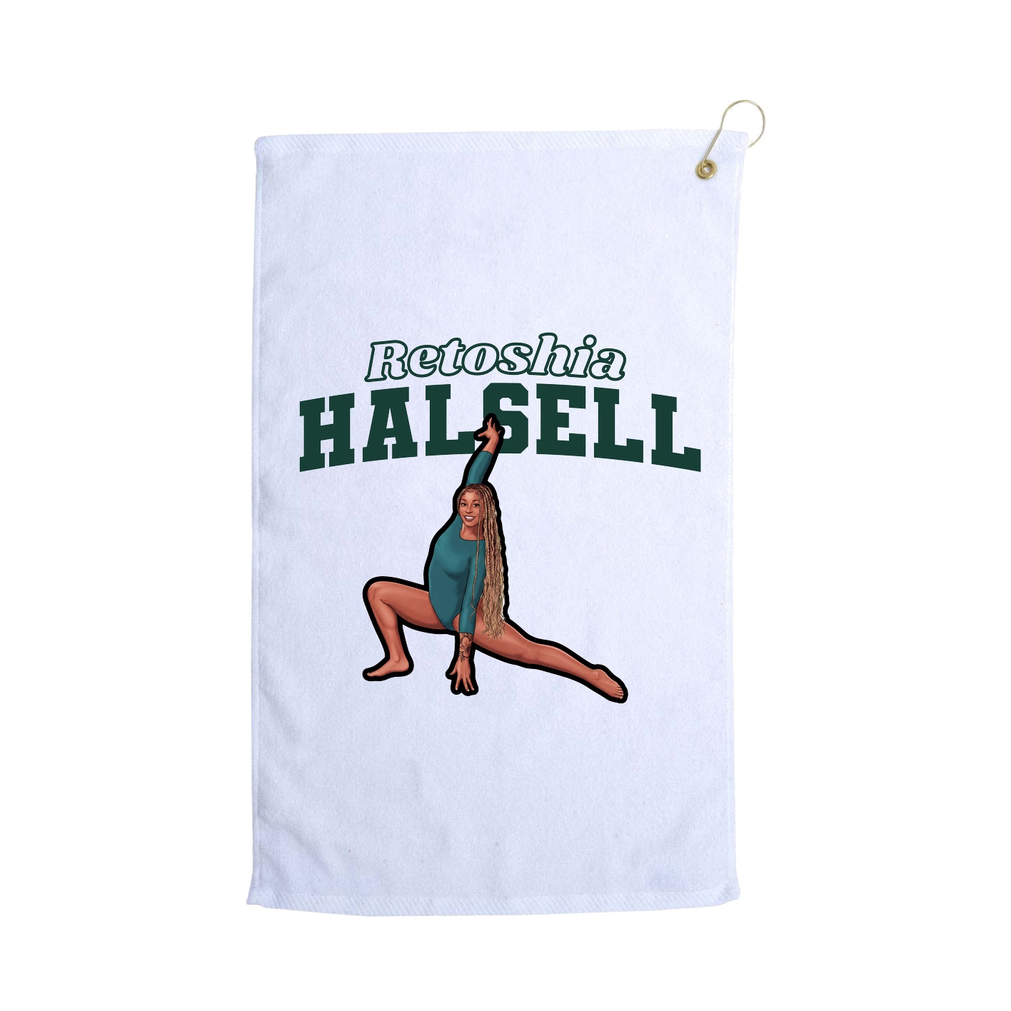 Golf Towel — Name Arch in White