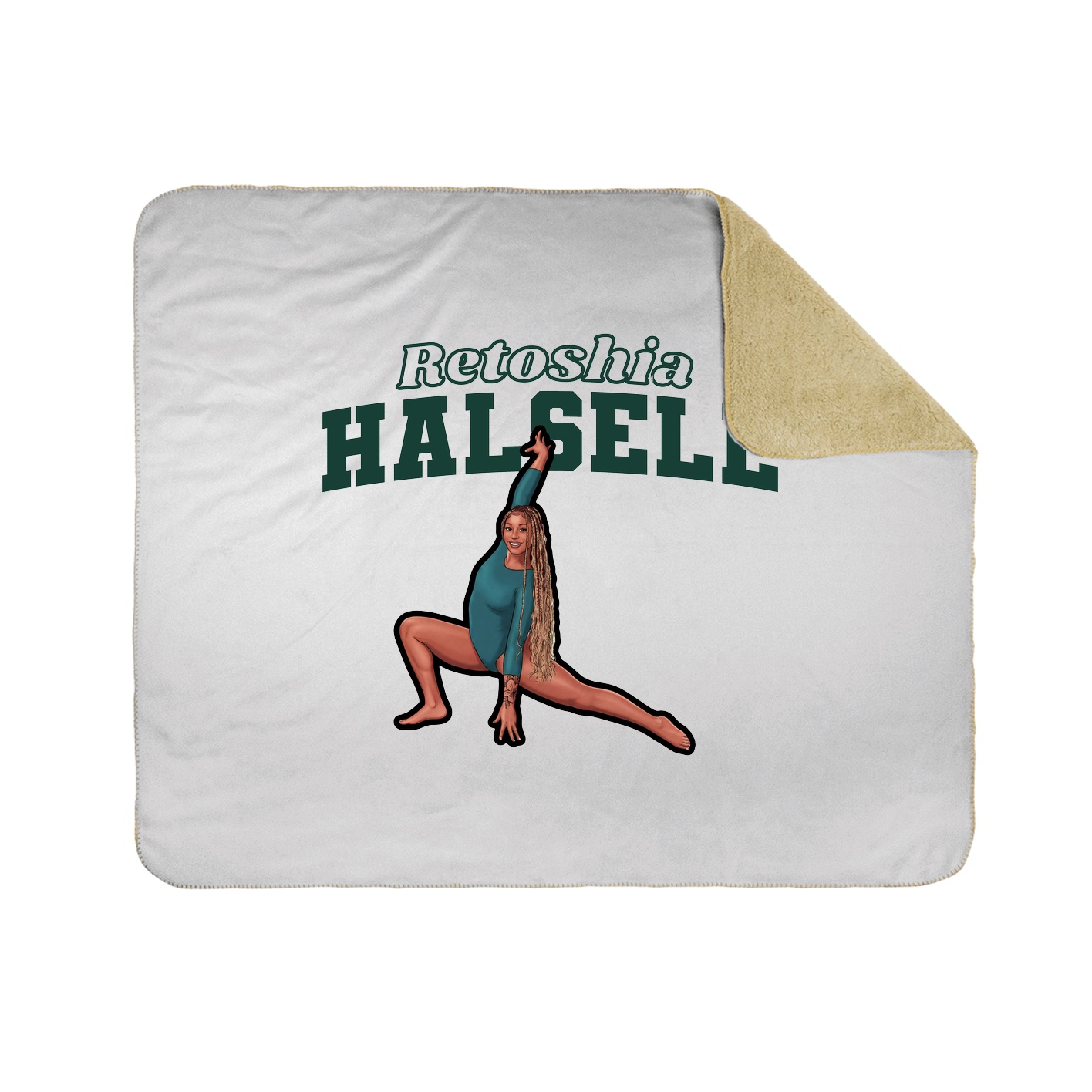 Throw Blanket — Name Arch in White