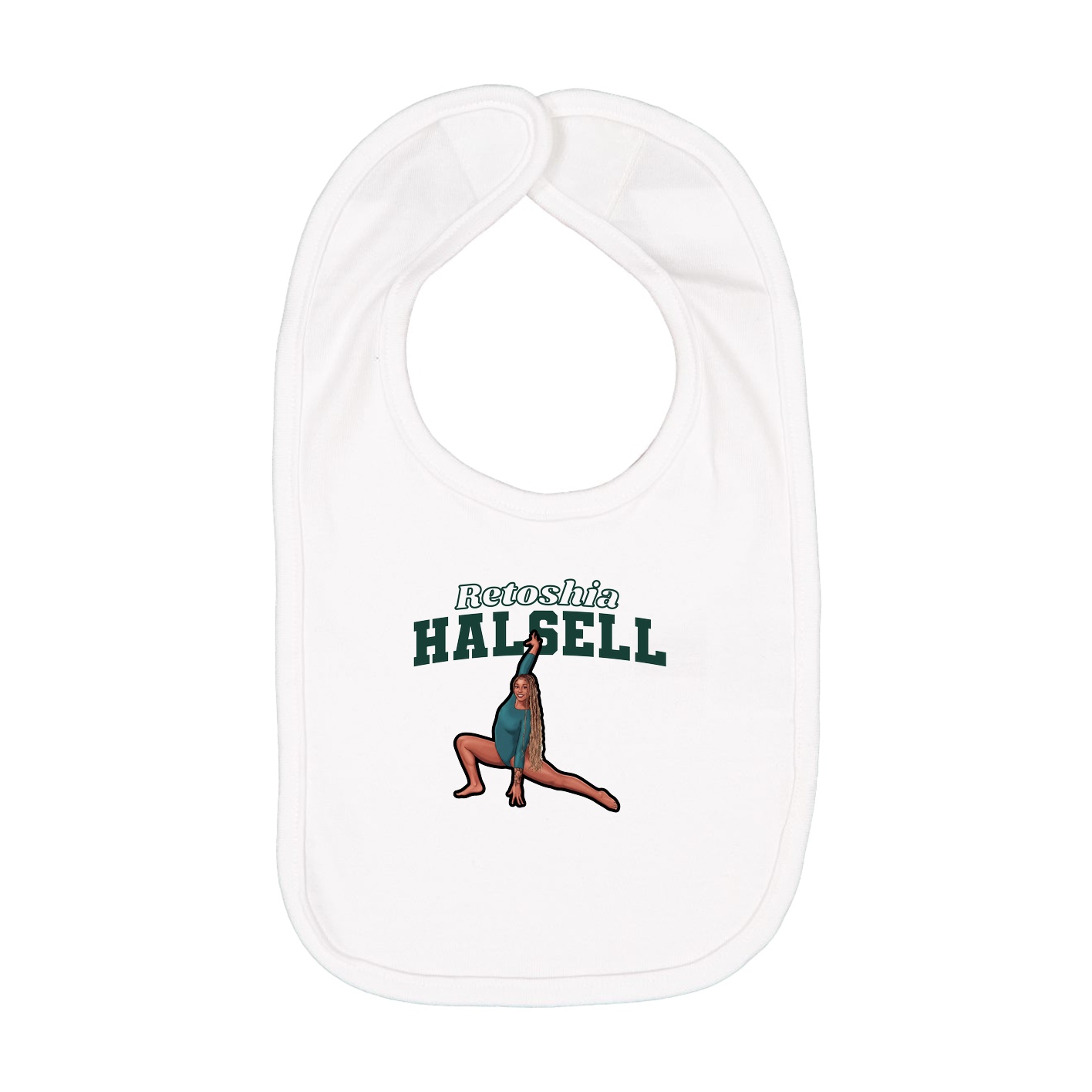 Infant Bib — Name Arch in White