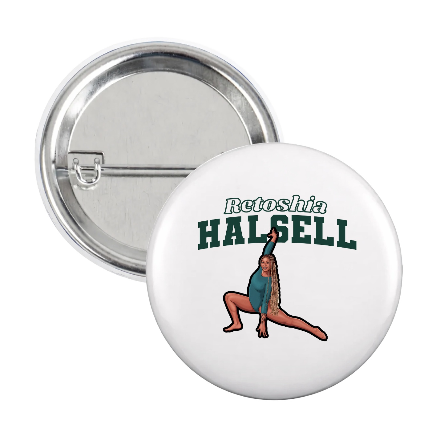 Game Day Button — Name Arch in White