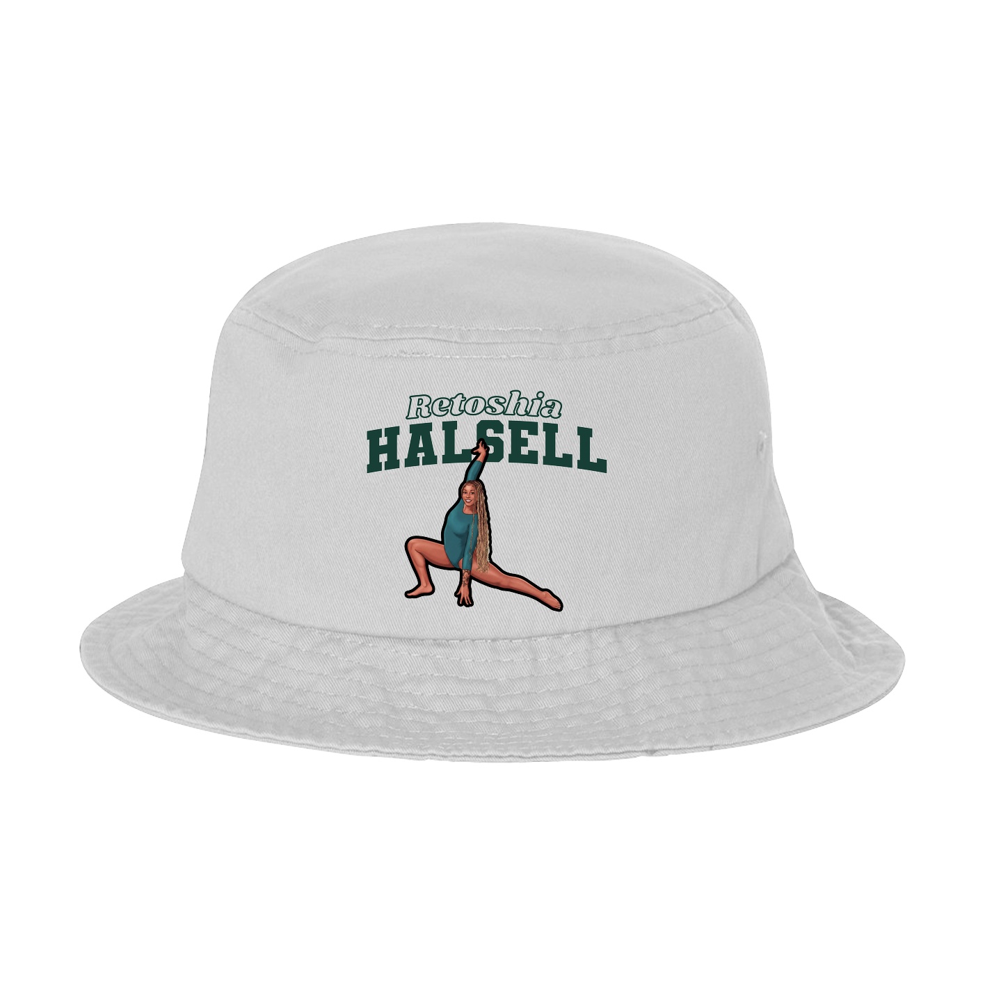 Bucket Cap — Name Arch in White