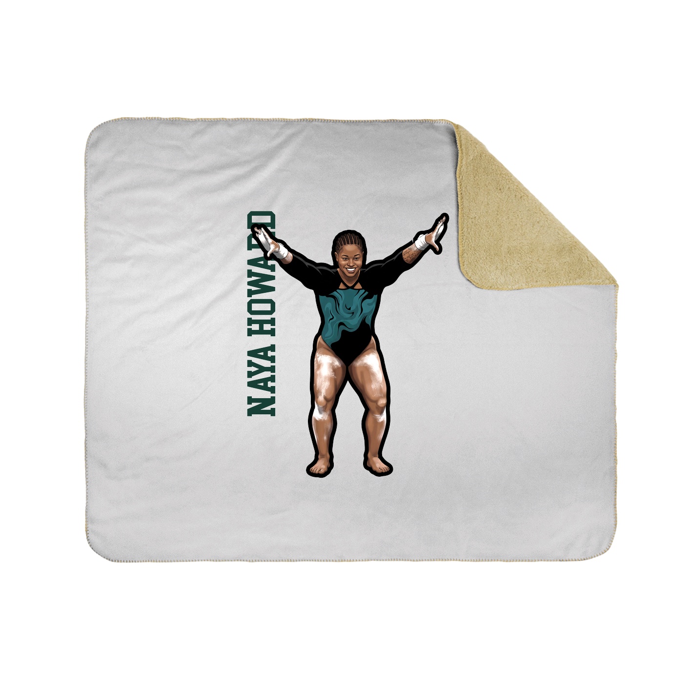 Throw Blanket — Name Vertical in White