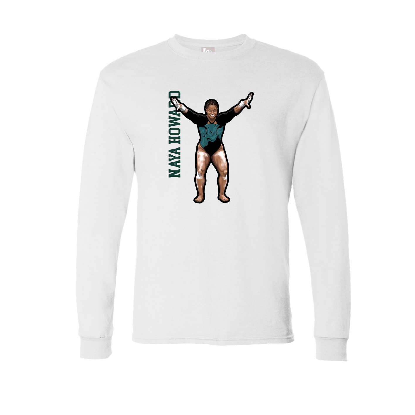 Long Sleeve Tee — Name Vertical in White