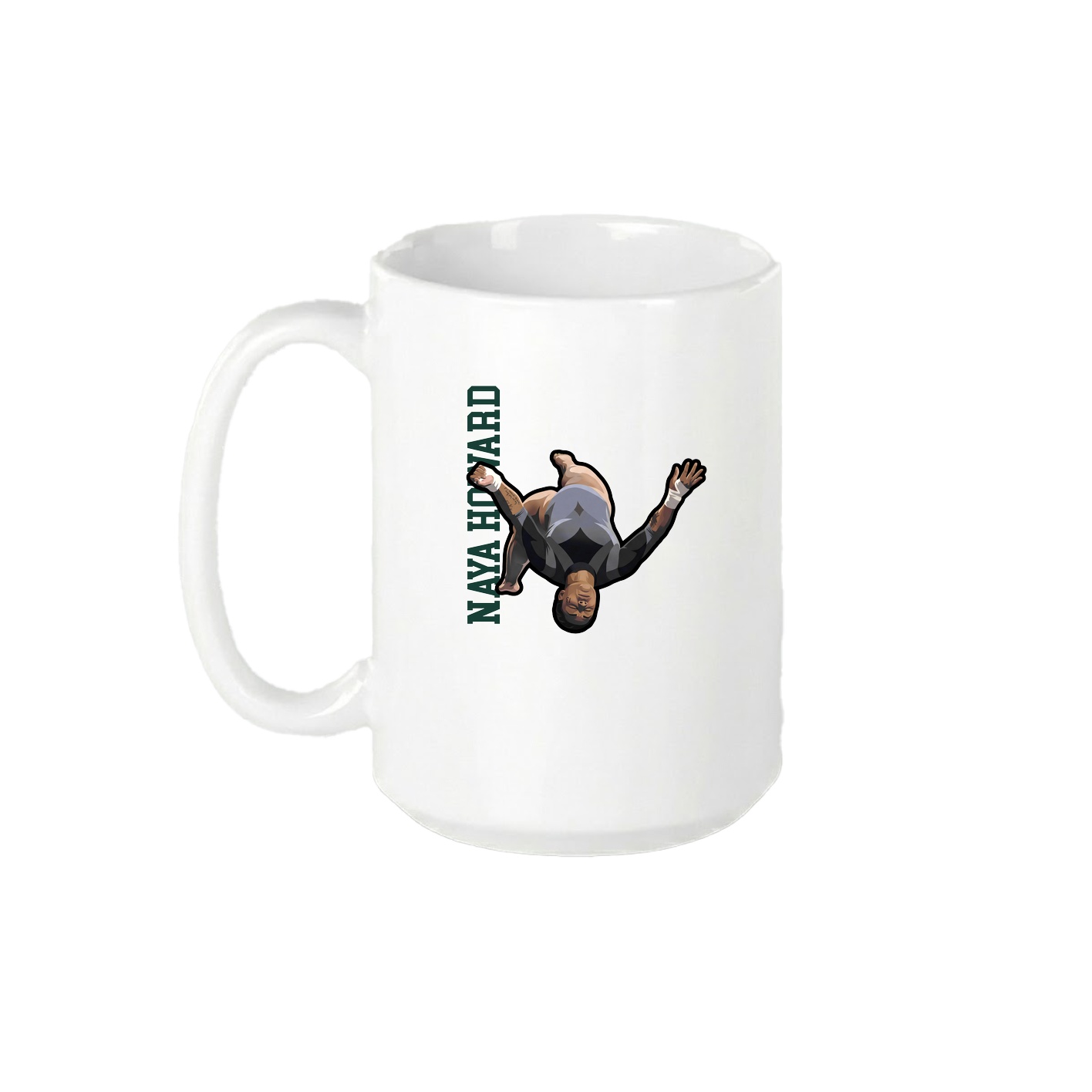 15oz Coffee Mug — Name Vertical in White