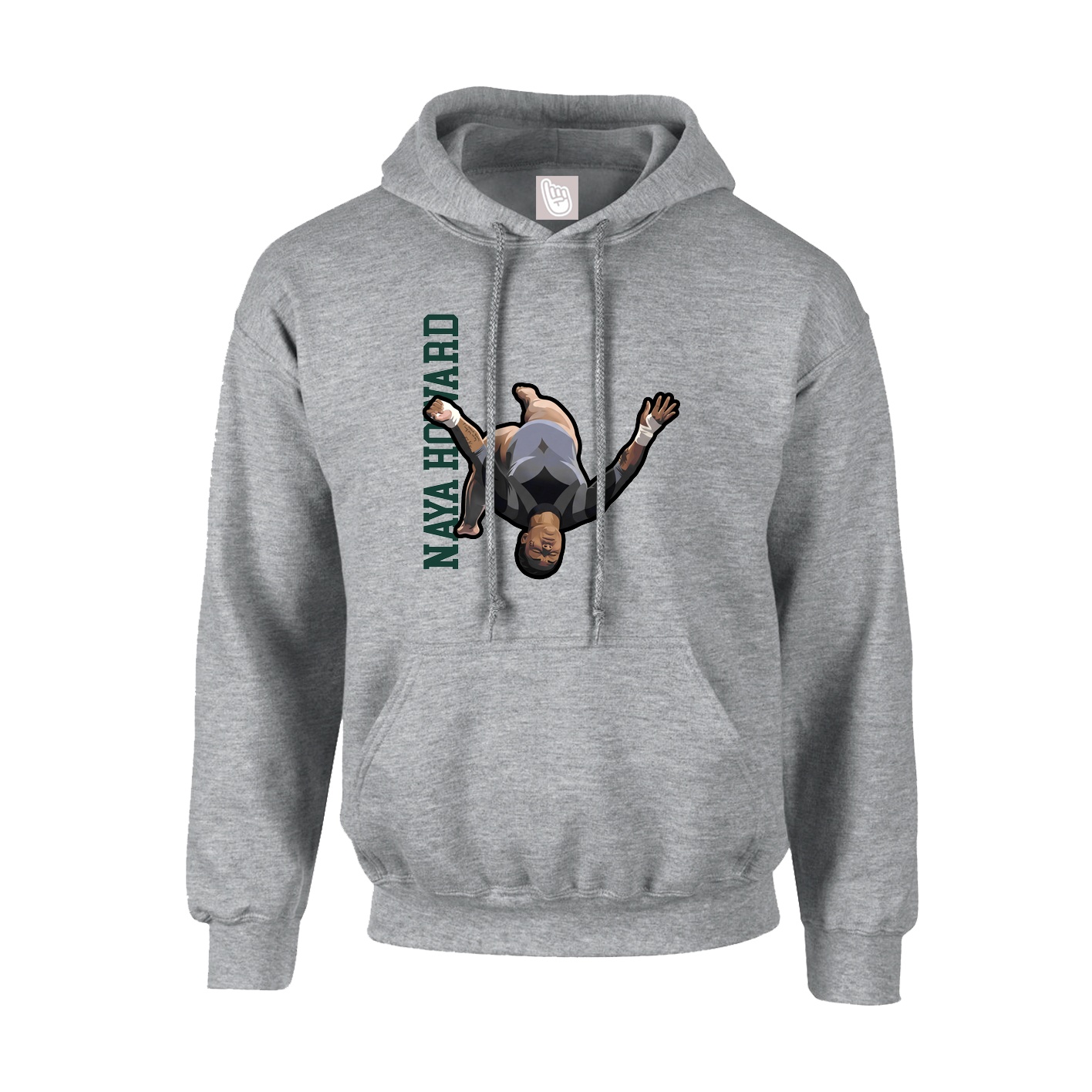 Youth Hoodie — Name Vertical in Grey