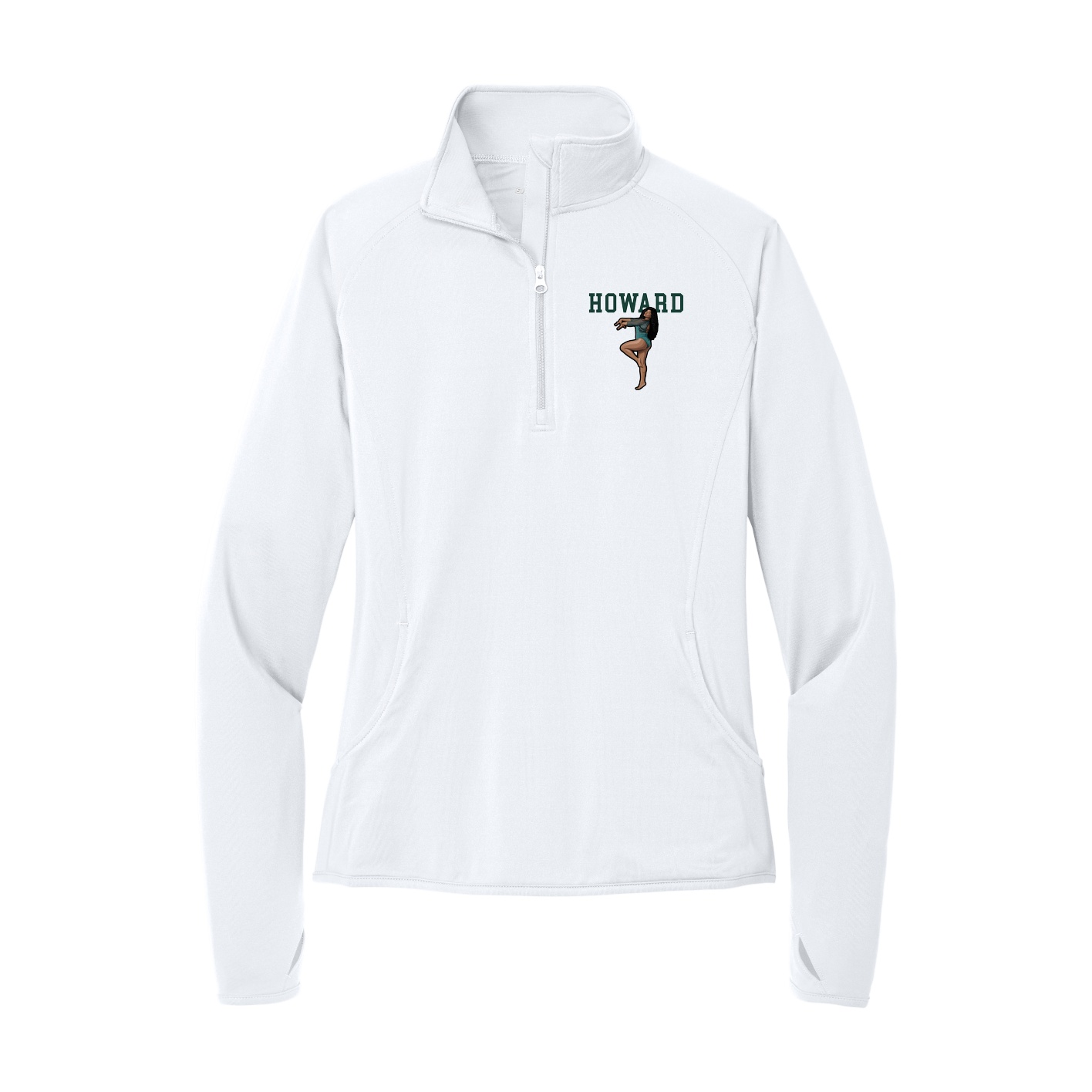 Women's Q-Zip Pullover — Shirsey in White