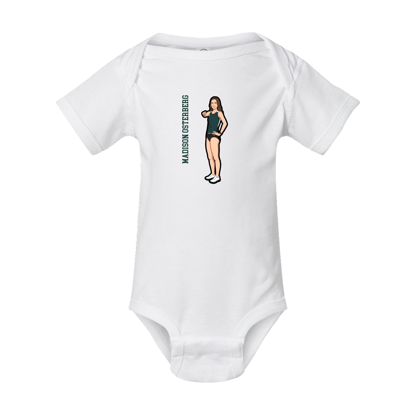 Baby Onesie — Name Vertical in White