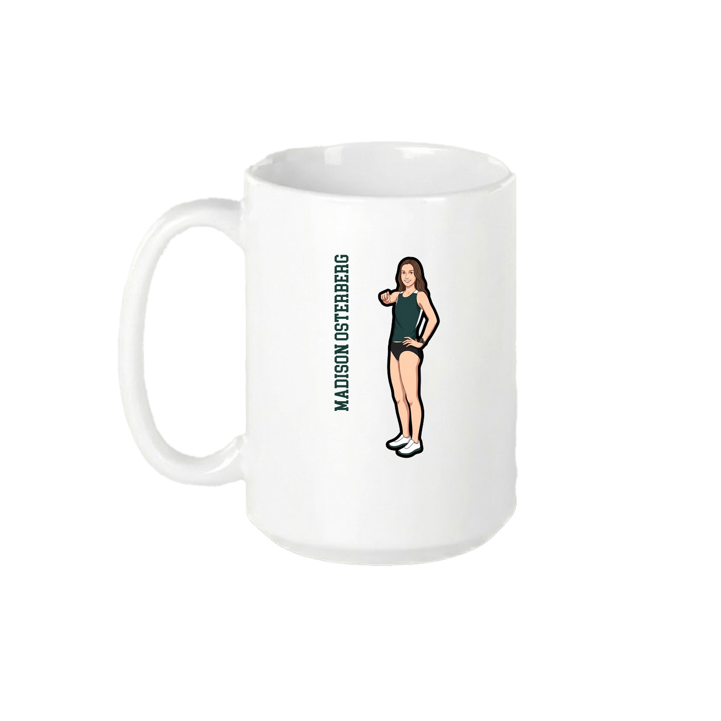 15oz Coffee Mug — Name Vertical in White