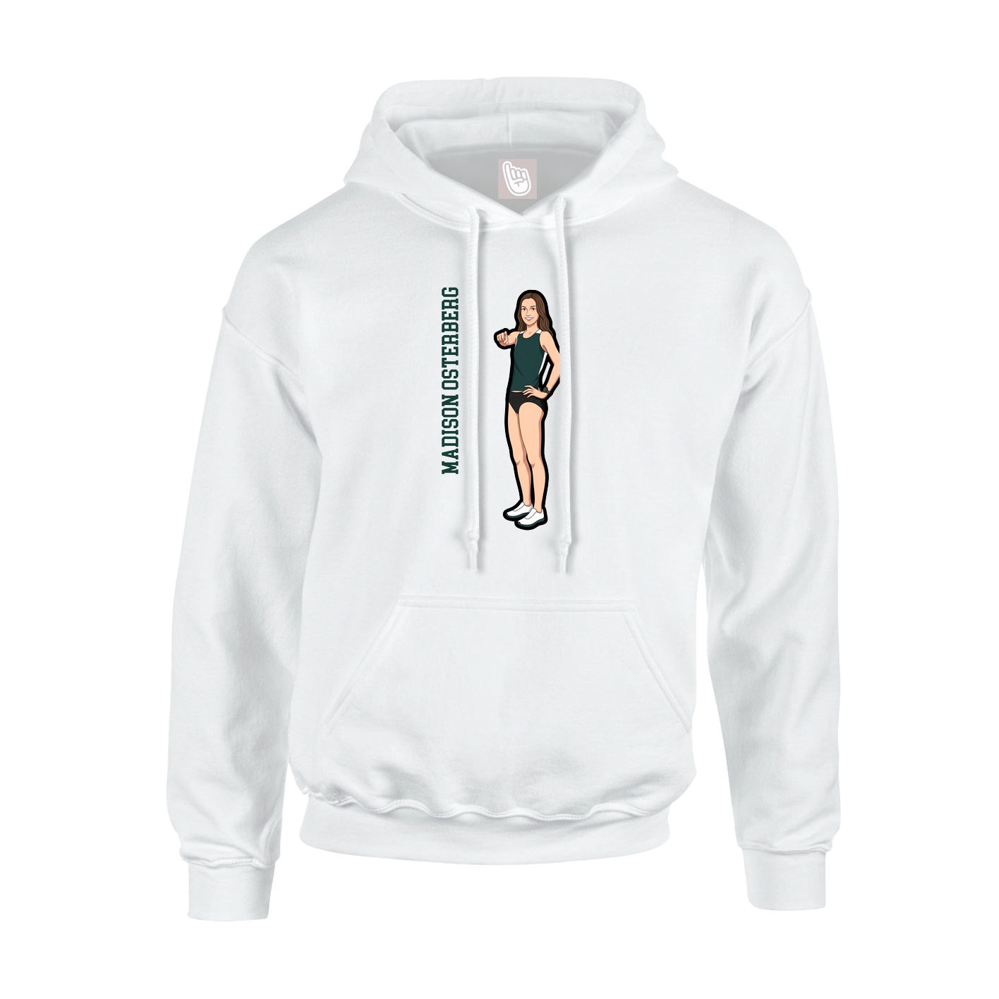 Youth Hoodie — Name Vertical in White