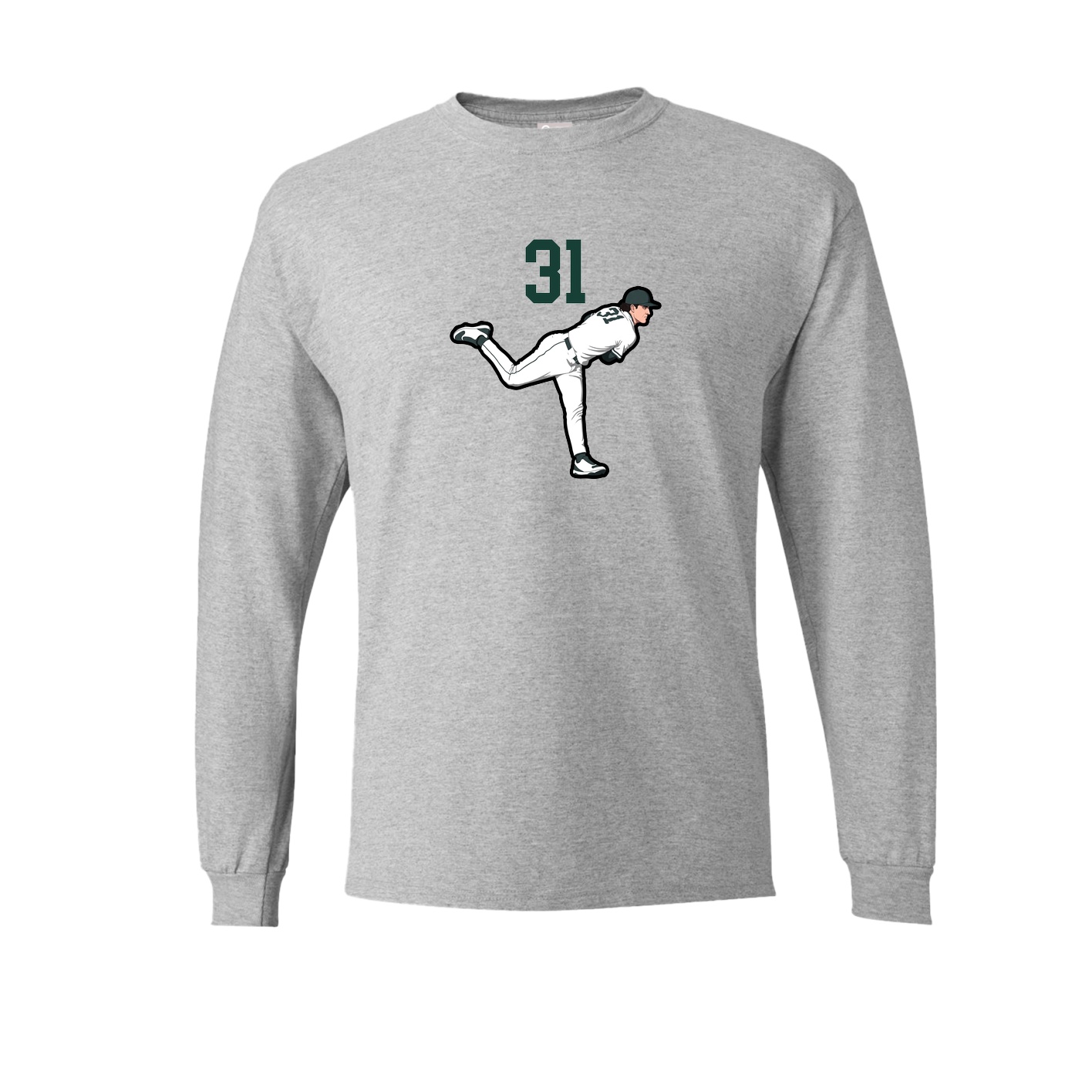 Long Sleeve Tee — Number Top in Grey