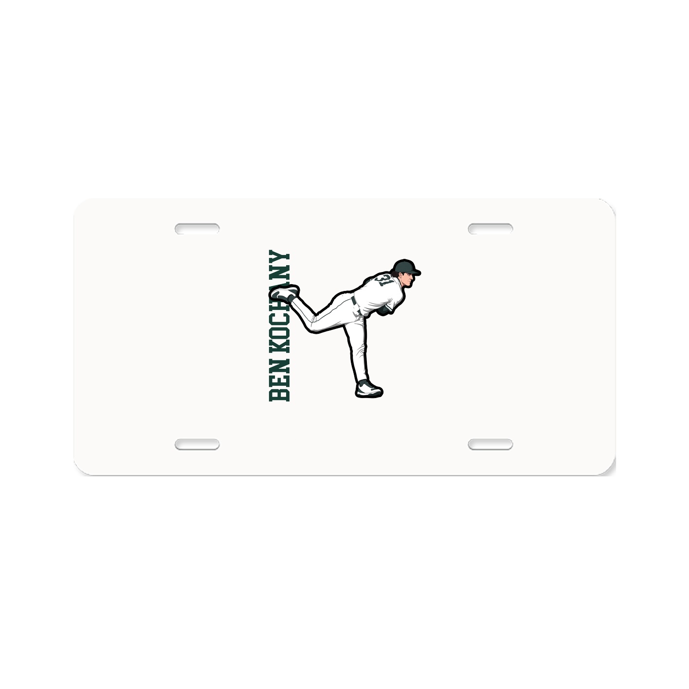 License Plate — Name Vertical in Classic