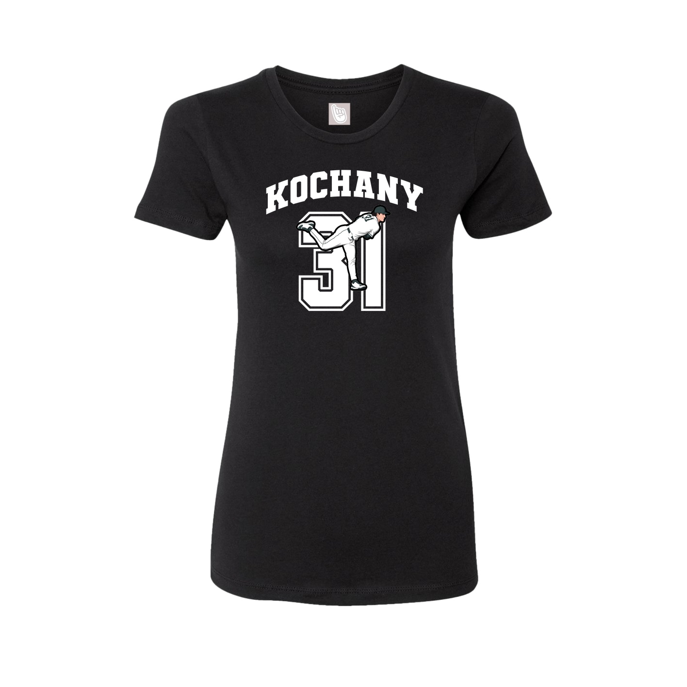 Fitted Women's Tee — Number in Black