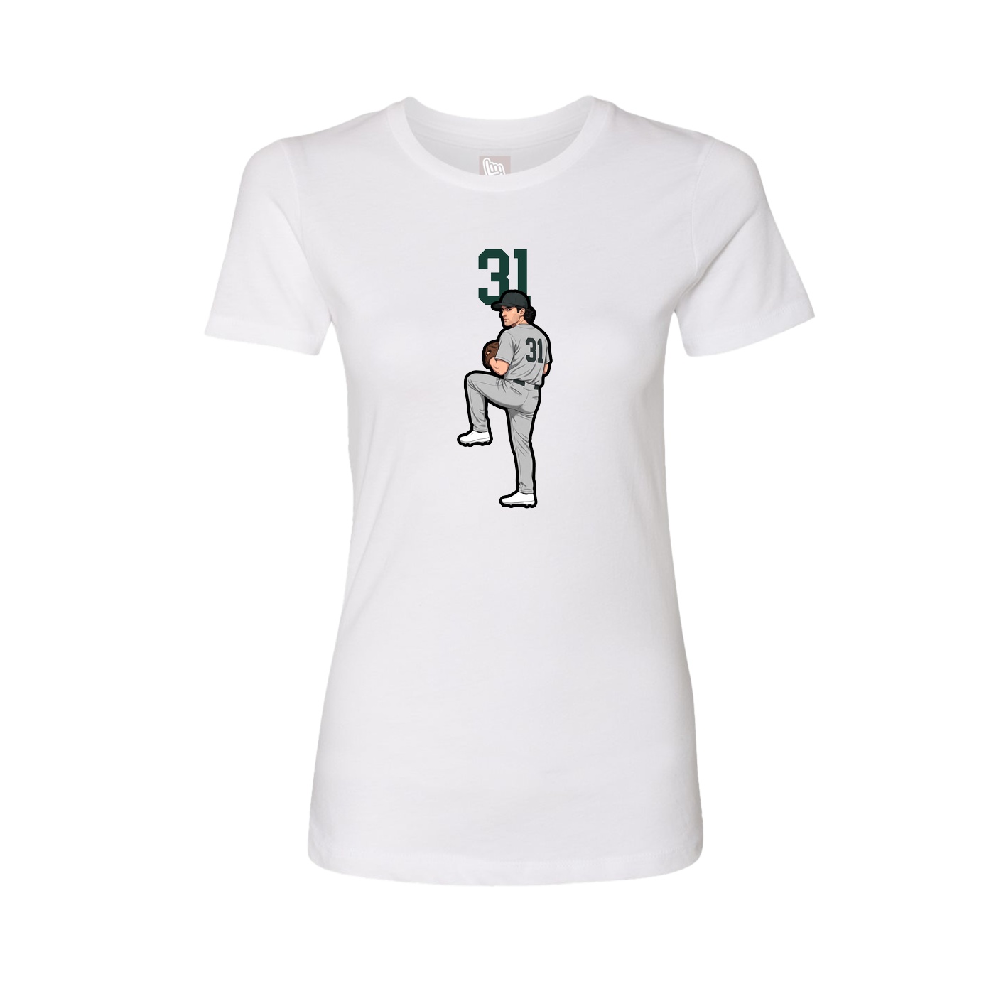 Fitted Women's Tee — Number Top in White