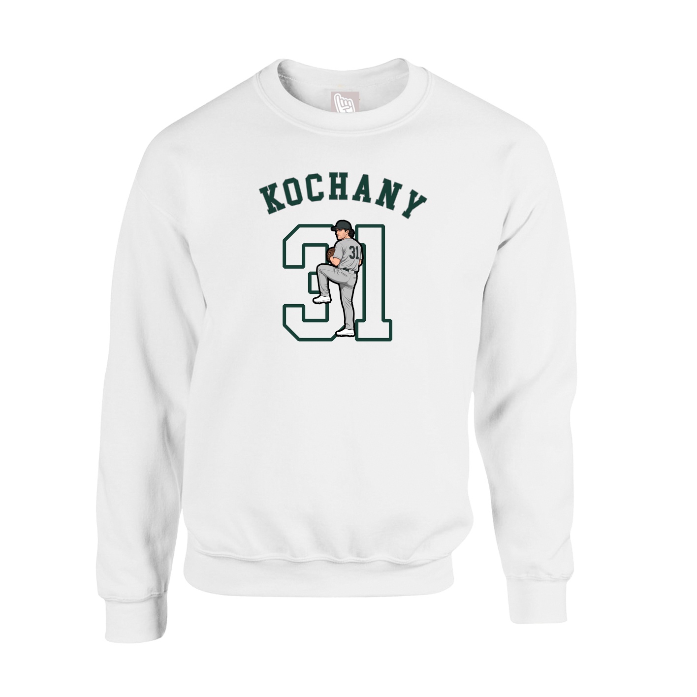 Fleece Crew — Shirsey Arch in White