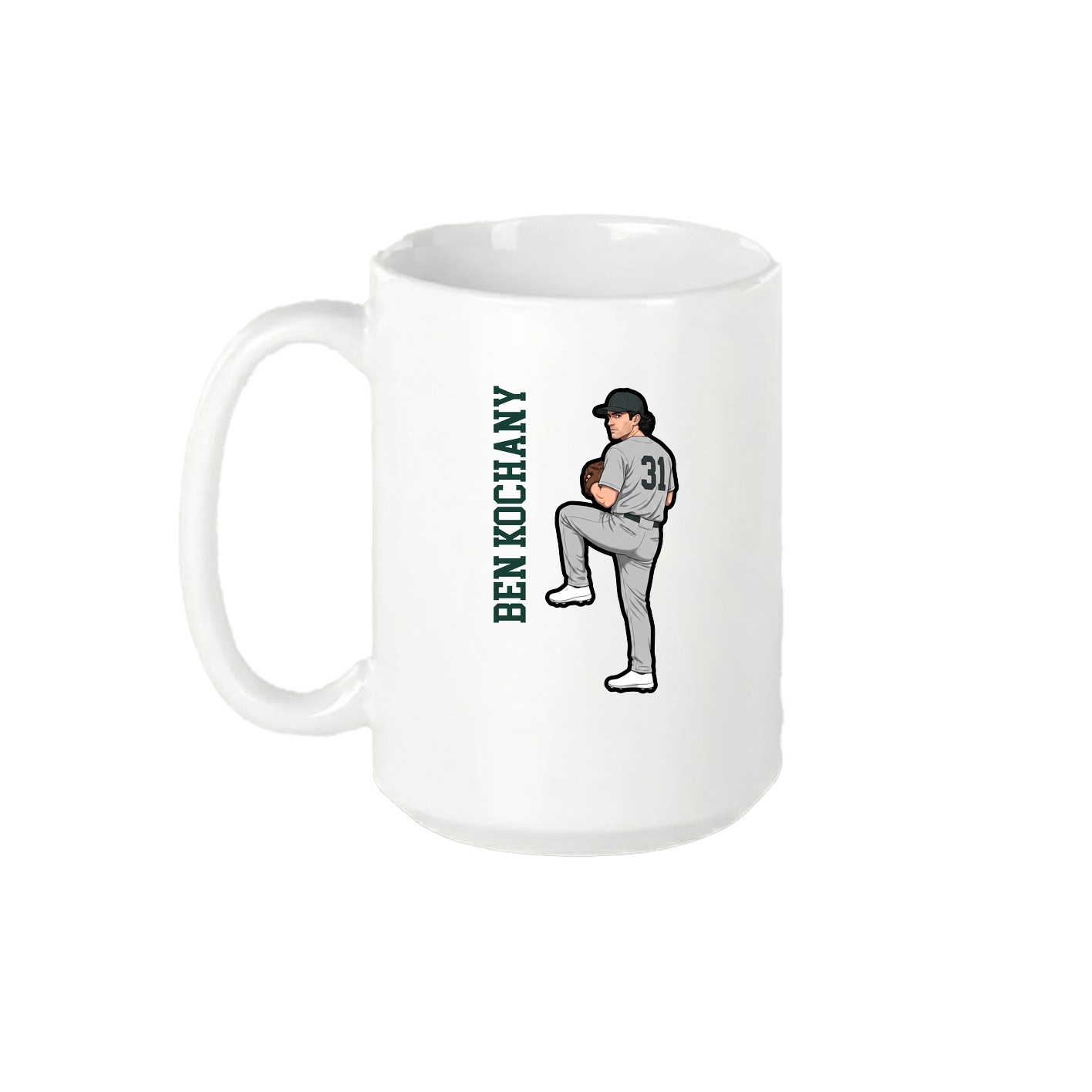 15oz Coffee Mug — Name Vertical in White