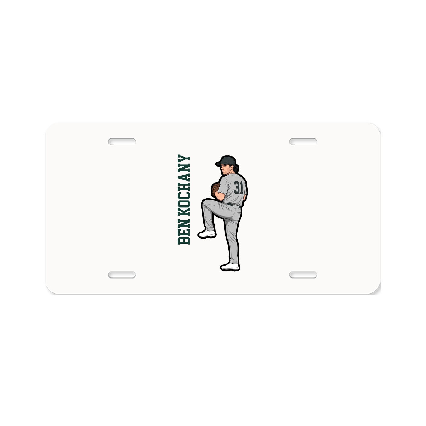 License Plate — Name Vertical in Classic