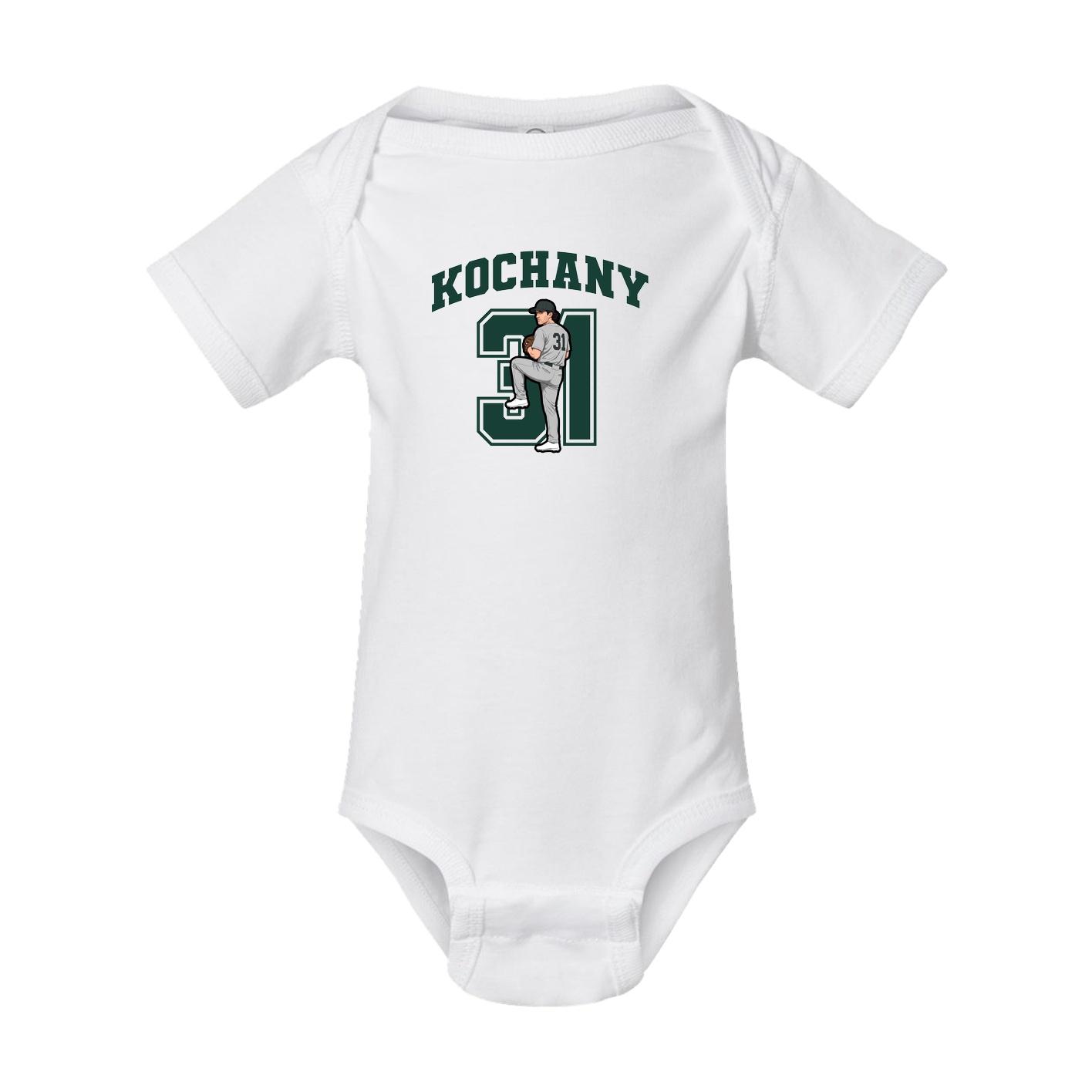 Baby Onesie — Number in White
