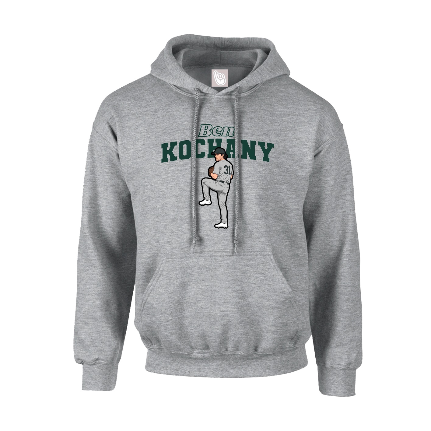Hoodie — Name Arch in Grey