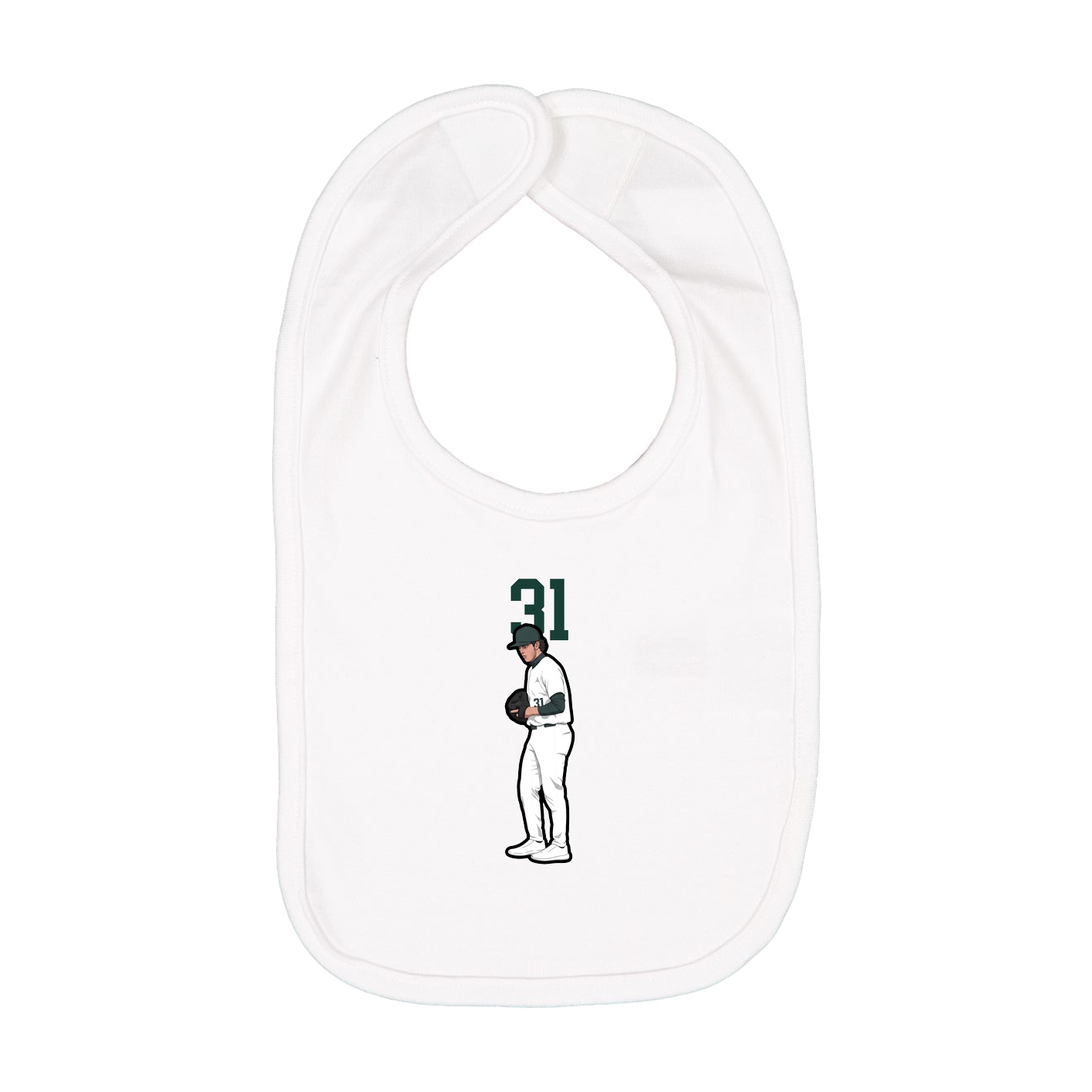 Infant Bib — Number Top in White