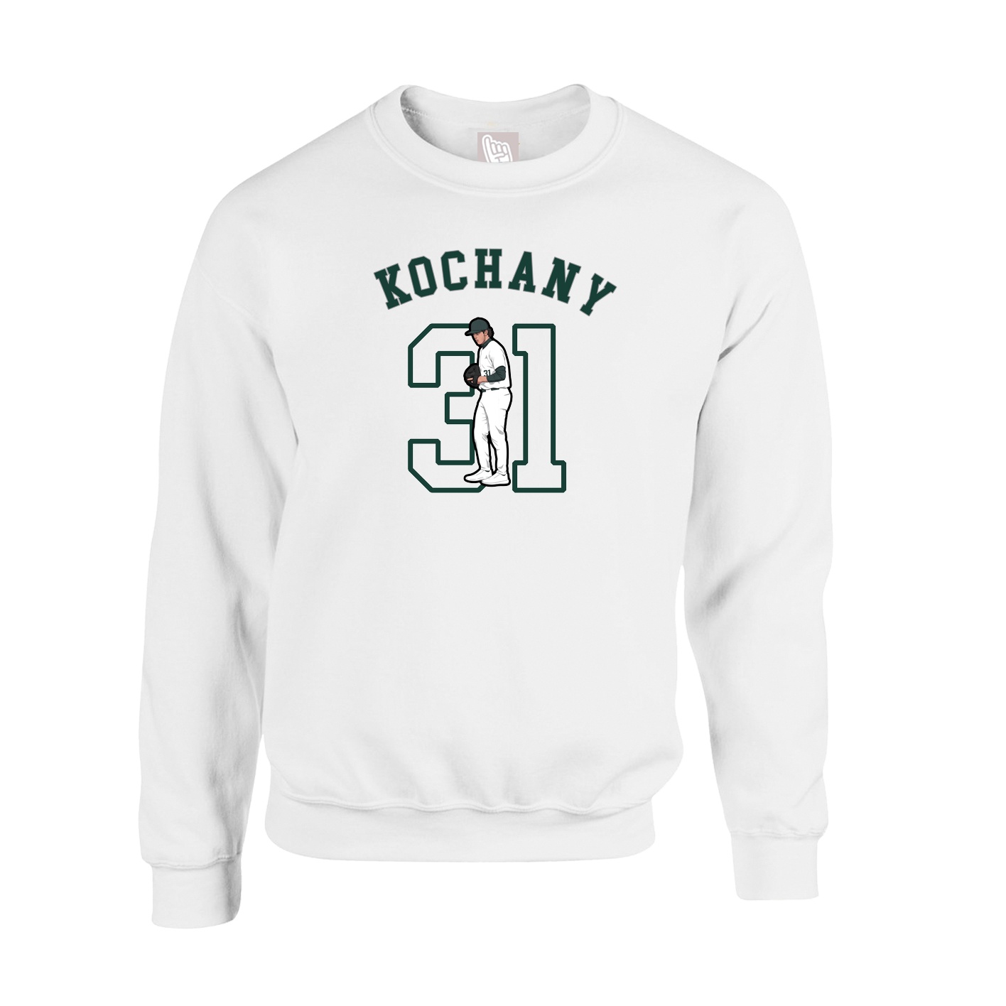 Fleece Crew — Shirsey Arch in White