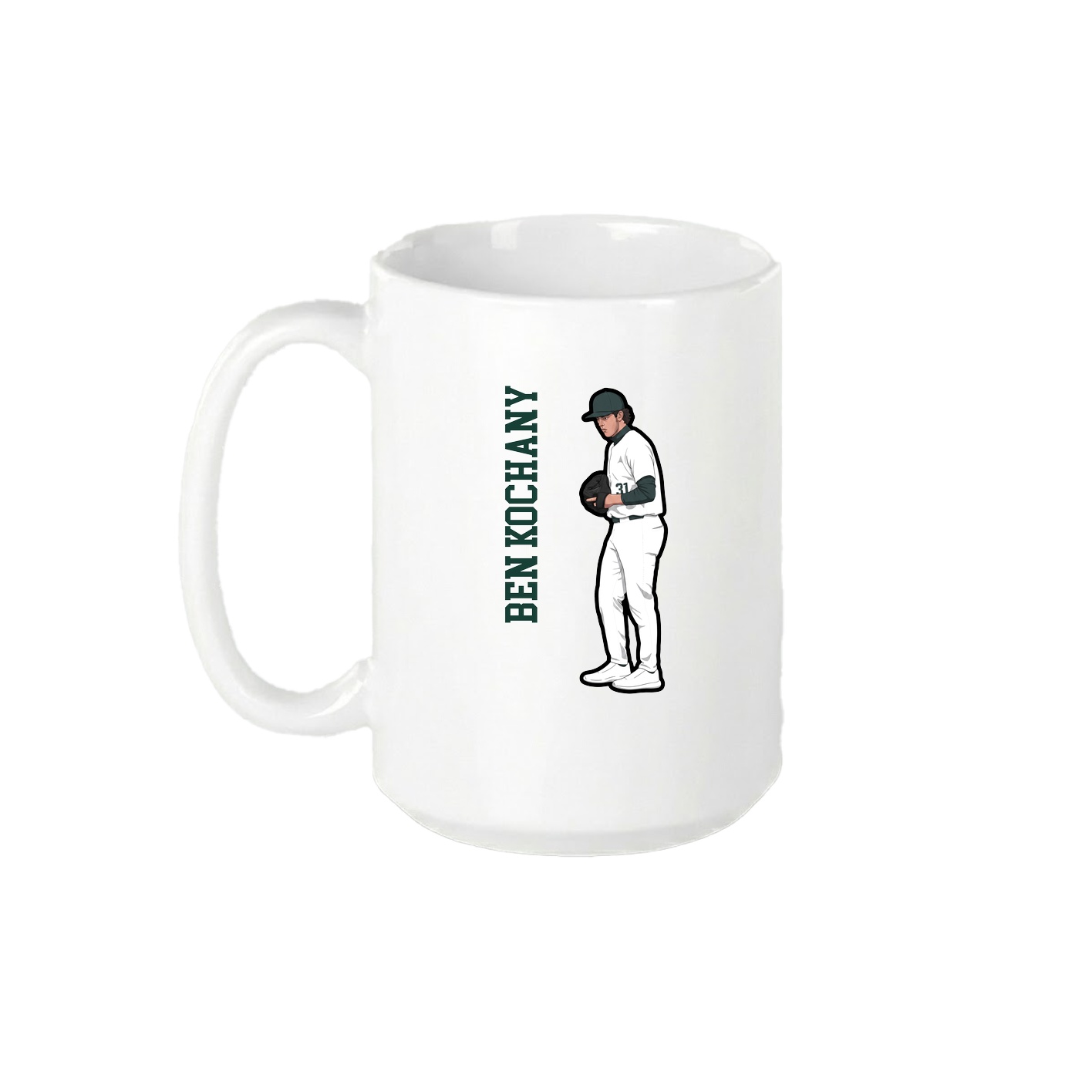15oz Coffee Mug — Name Vertical in White