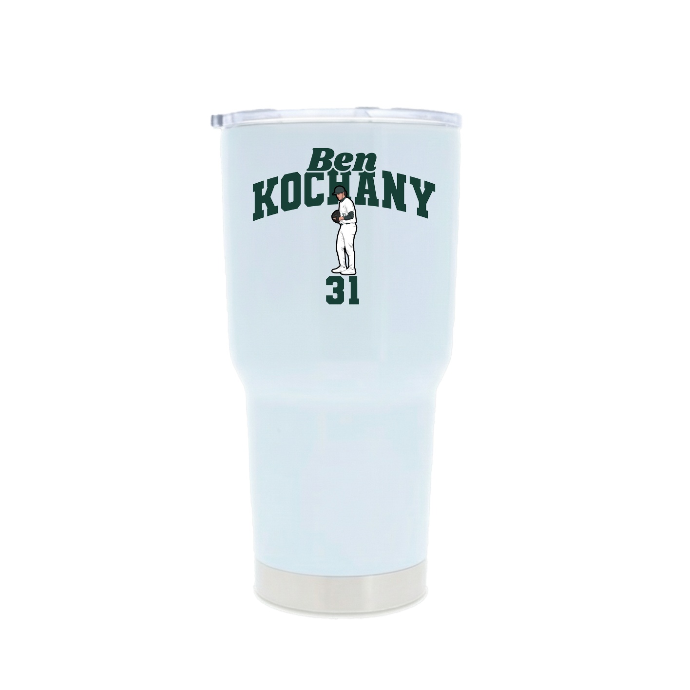 30oz Stainless Steel Tumbler — Signature Arch in White